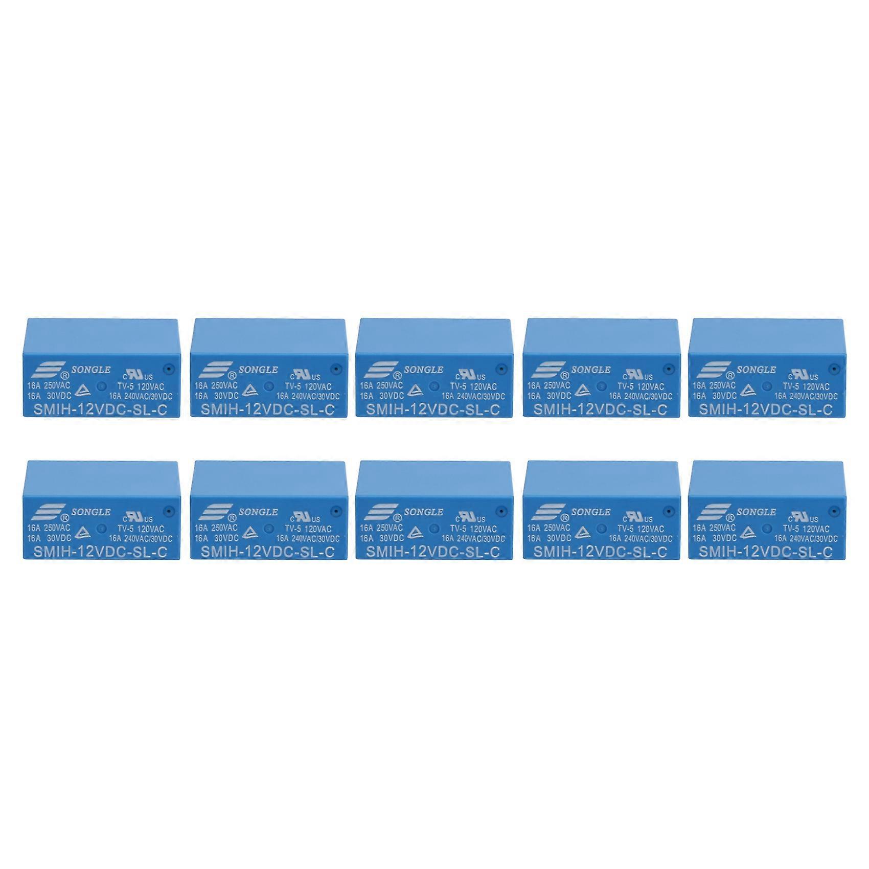 12v 16a 8-poliges Leistungsrelais - Packung Mit 10 Smih-12vdc-sl-c, Kompakter Elektrischer Schütz Für Stromkreise, Idealer Ersatz.