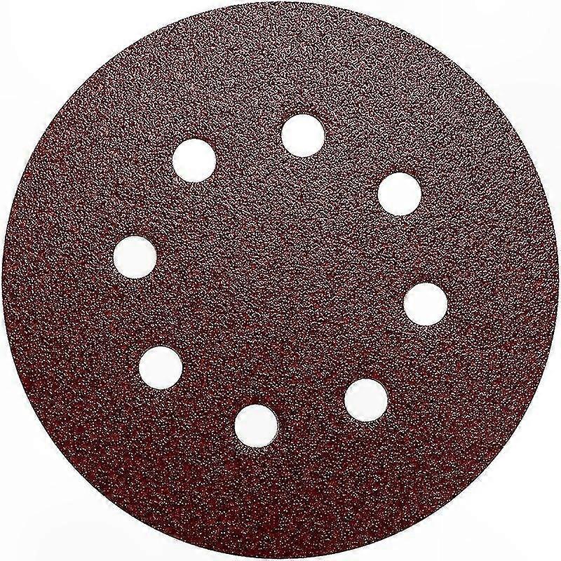 Packung Mit 50 Roten Klett-schleifscheiben, Körnung 80, 125 Mm (5 Zoll) Durchmesser, 8-fach Perforiert, Für Exzenterschleifer Und Werkstätten