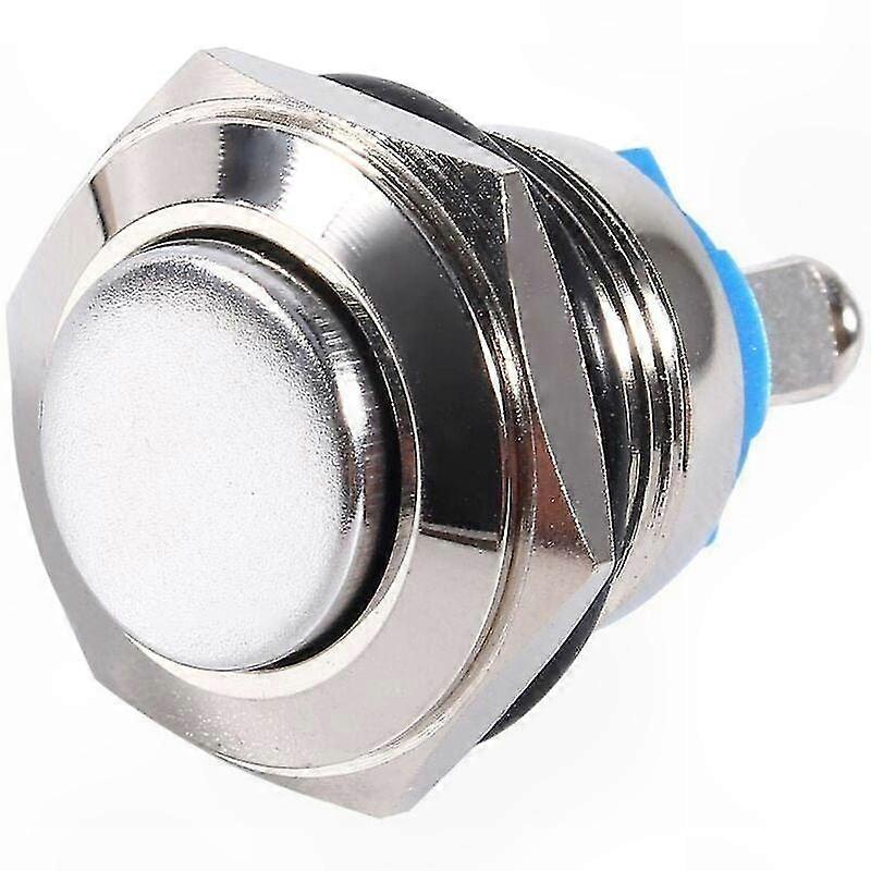 12v 16mm Wasserdichter Metall-drucktaster, Momentan-ein/aus-schalter Für Hupe, Ersatz Mit Automatischer Rückstellung, Silber