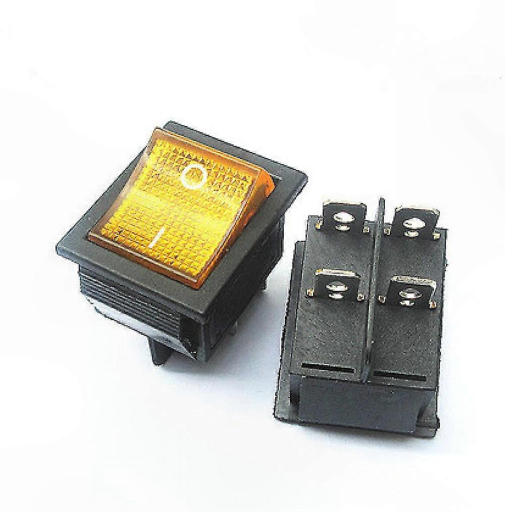 Dpst 220vac 16a Wippschalter, Integrierte Gelbe Kontrollleuchte, 2 Anschlussklemmen, 2er-pack, Zuverlässige Ein-/ausschaltsteuerung Für Elektrische Geräte.