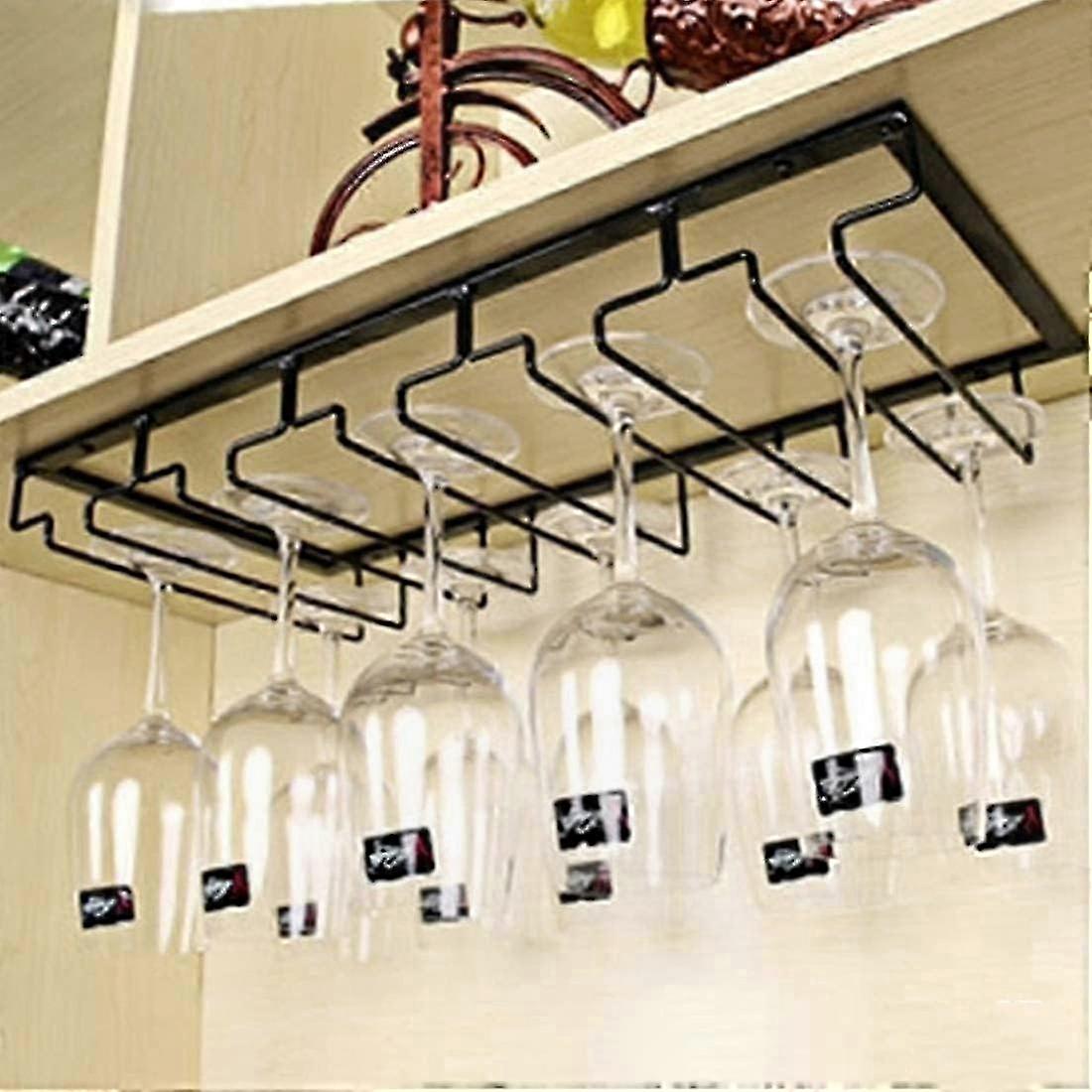 Hängendes 5-stöckiges Weinglasregal, Wandhalterung Für 10 Bis 15 Gläser, Maße 50 X 22,5 X 5,5 Cm, Stabiler Metallstangen-organizer.
