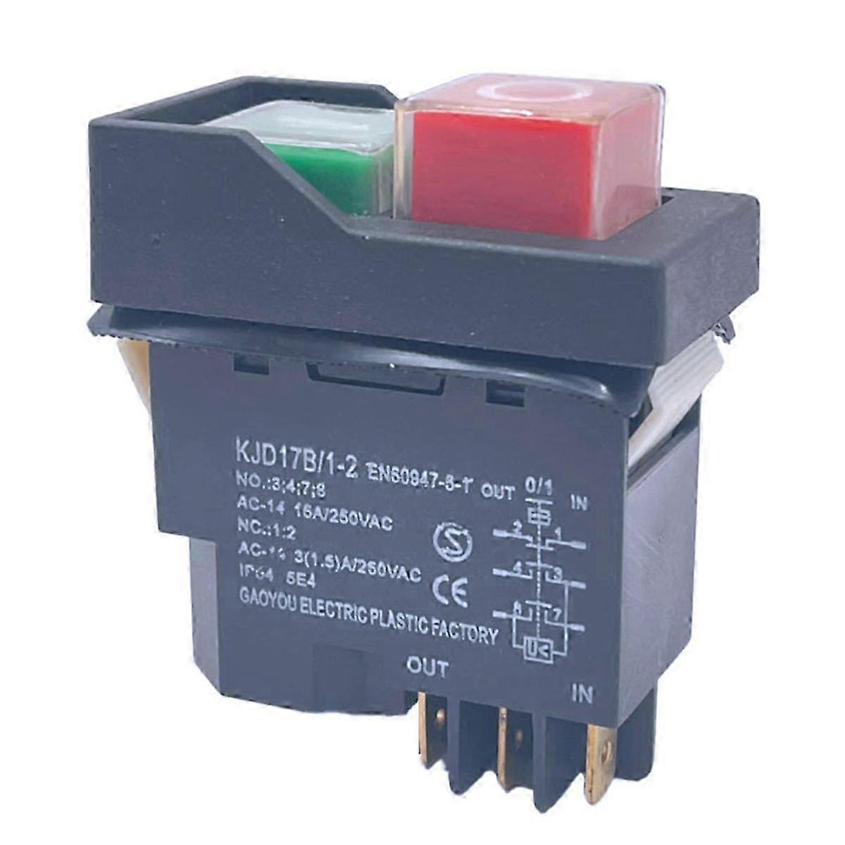 Ip55 Wasserdichter 6-poliger Sicherheitsdrucktaster Für Elektromagnetische Schalter In Industrieanlagen