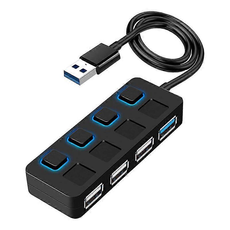 4-port-usb-3.0-hub Mit Individuellen Led-schaltern, Usb-steckdosenleiste Für Computer