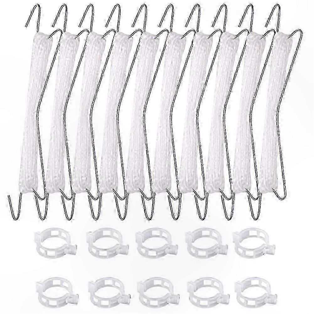 Set Mit 10 Gartenhaken Und -clips Inklusive Schnur Zur Unterstützung Von Tomaten Und Kletterpflanzen, 10 M Schnur Enthalten