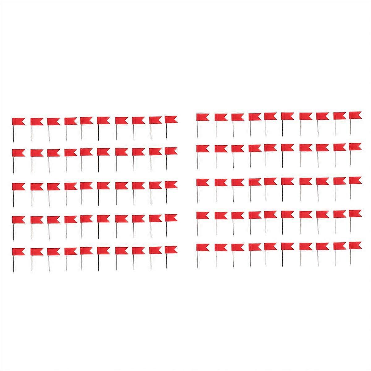 100 Flaggenförmige Stecknadeln, Kork-pinnwände, Reißzwecken, Rot