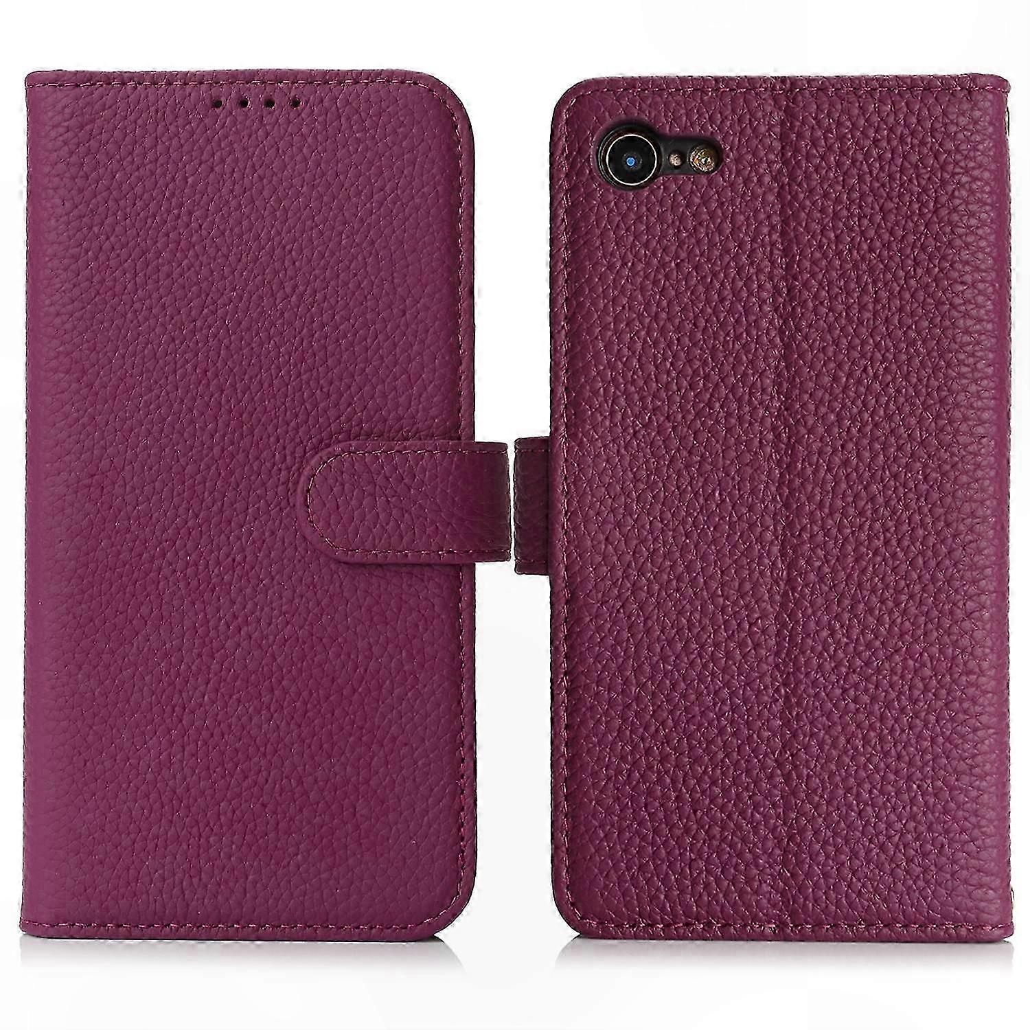 Litschi-leder-wallet-case Mit Ständerfunktion Für Se 8 7 Handys