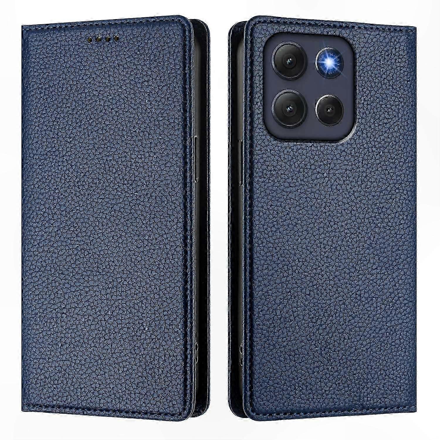 Moto G86 5g Handyhülle Mit Kartenfach, Rosa Genarbtes Leder, Rfid-schutz Gegen Hacking, Leichtes Magnetgehäuse, Litschi-finish, Elegante Hartschalen-hülle Für Damen Und Herren