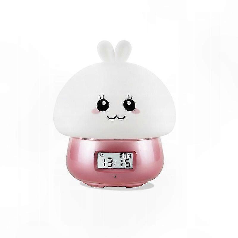 Rosa Silikon-usb-timer-nachttischlampe Mit Wecker Und Nachtlicht