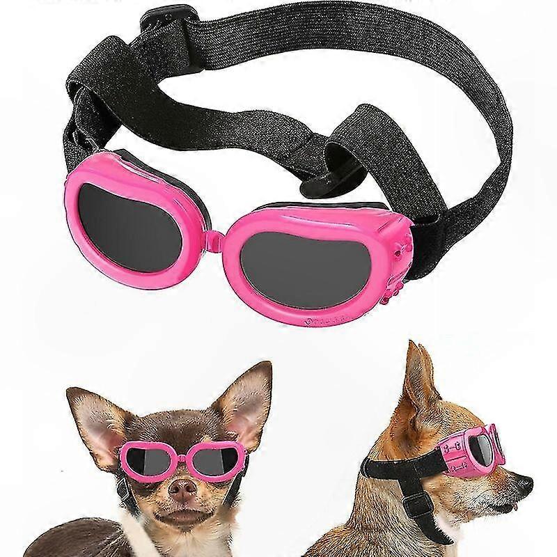 Verstellbare Schutzbrille Für Hunde Und Katzen, Uv- Und Staubdicht, Wasser- Und Winddicht, Für Kleine Und Mittelgroße Tiere – Rosa