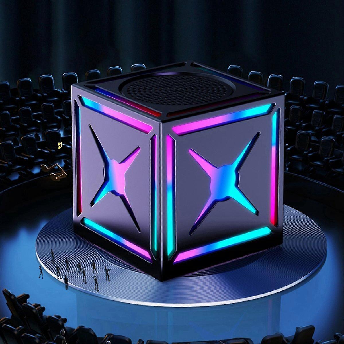 Mini-bluetooth-lautsprecher Für Den Außenbereich Mit Subwoofer Und Mehrfarbiger Rgb-beleuchtung In Pink