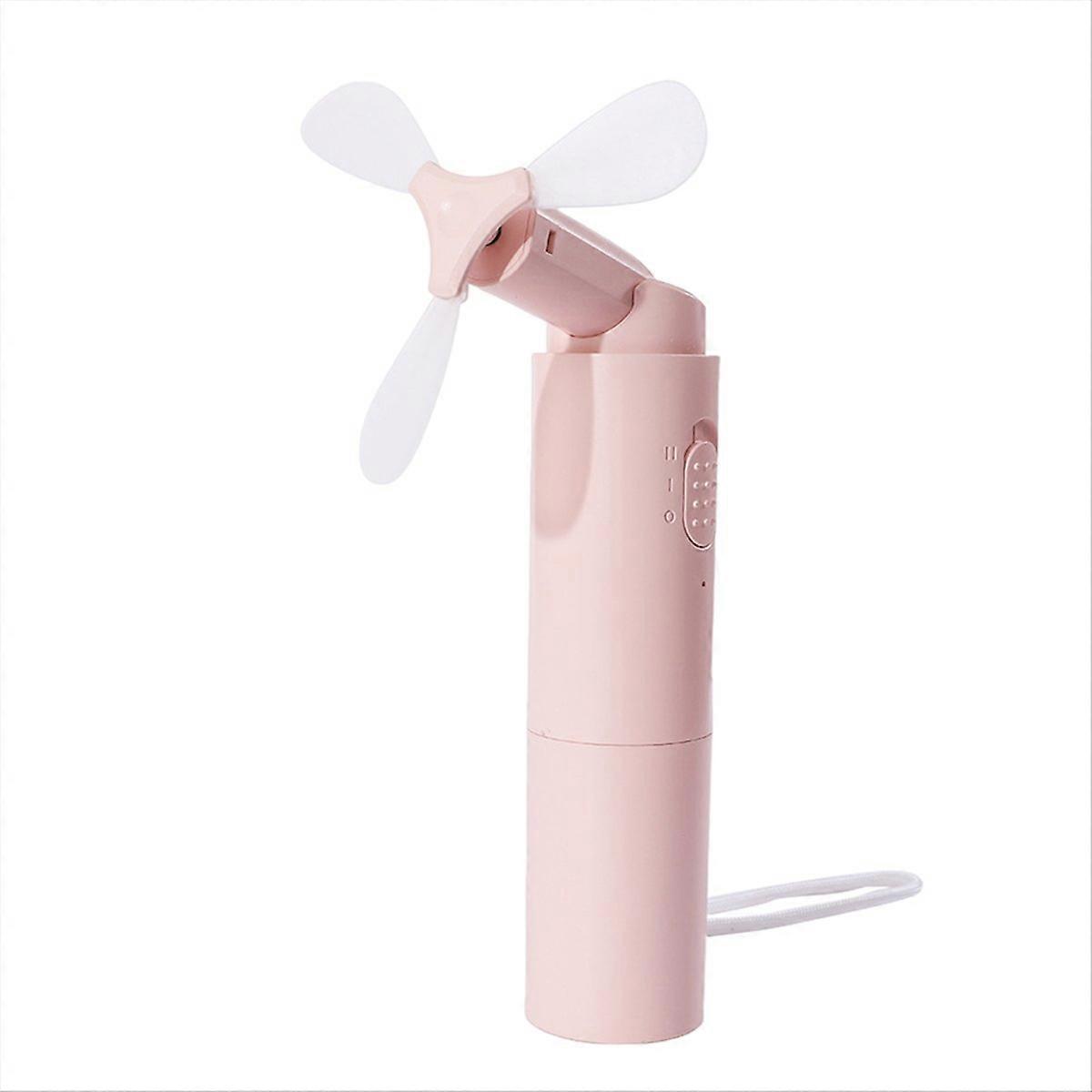 Mini-ventilator, Tragbar, Wiederaufladbar, 3000 Mah, Usb-anschluss, Pink, Kabellos, Leistungsstark, Für Zuhause, Büro, Reisen, Picknick, Camping, 3 Geschwindigkeitsstufen, Leise, Leicht, Mit Integrier