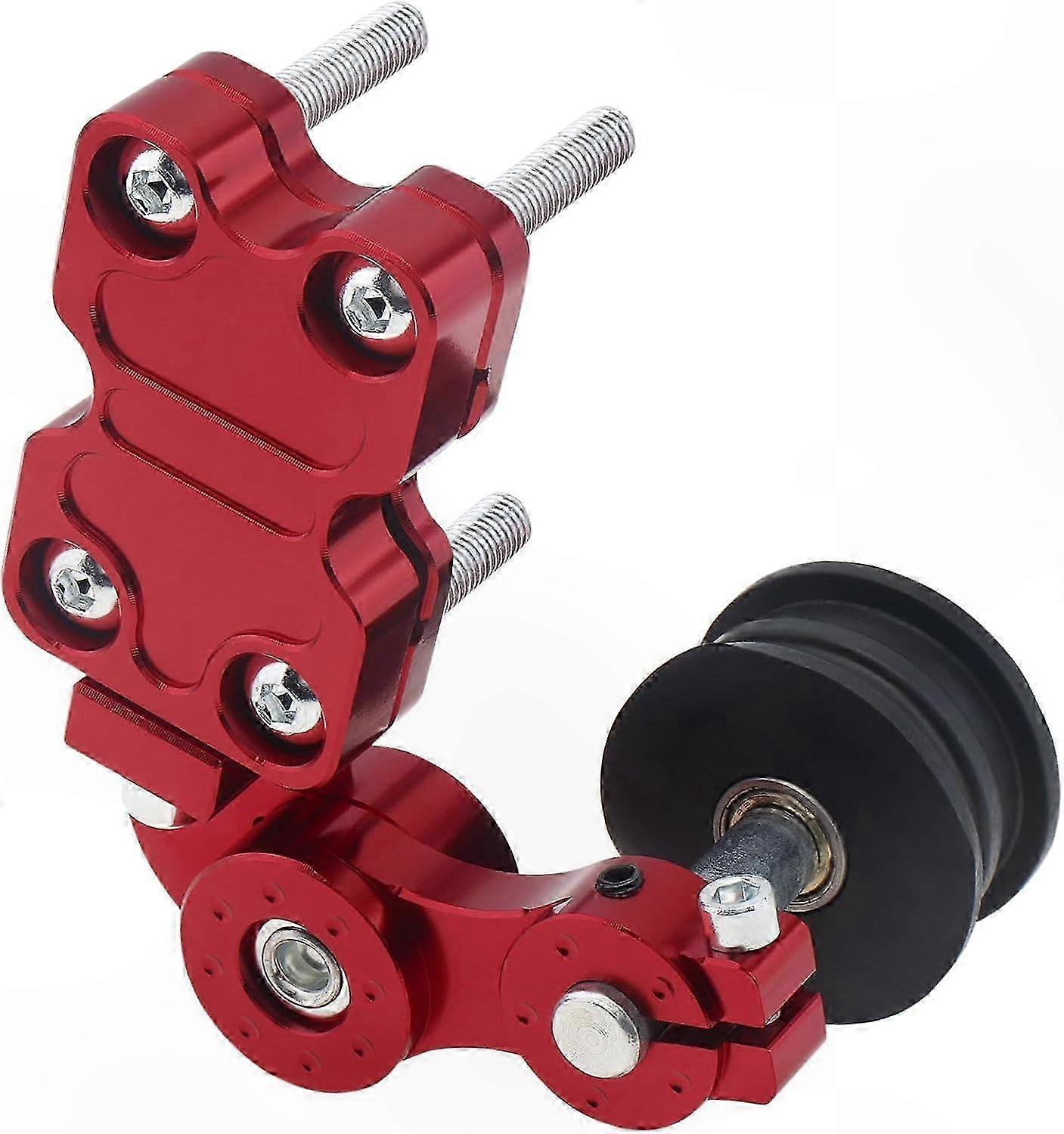 Kettenspanner Aus Aluminium Für Motorräder, Automatische Schraubenverstellung, Rotes Kettenspannwerkzeug, Schnellspanner, Robustes Motorradkettenzubehör.