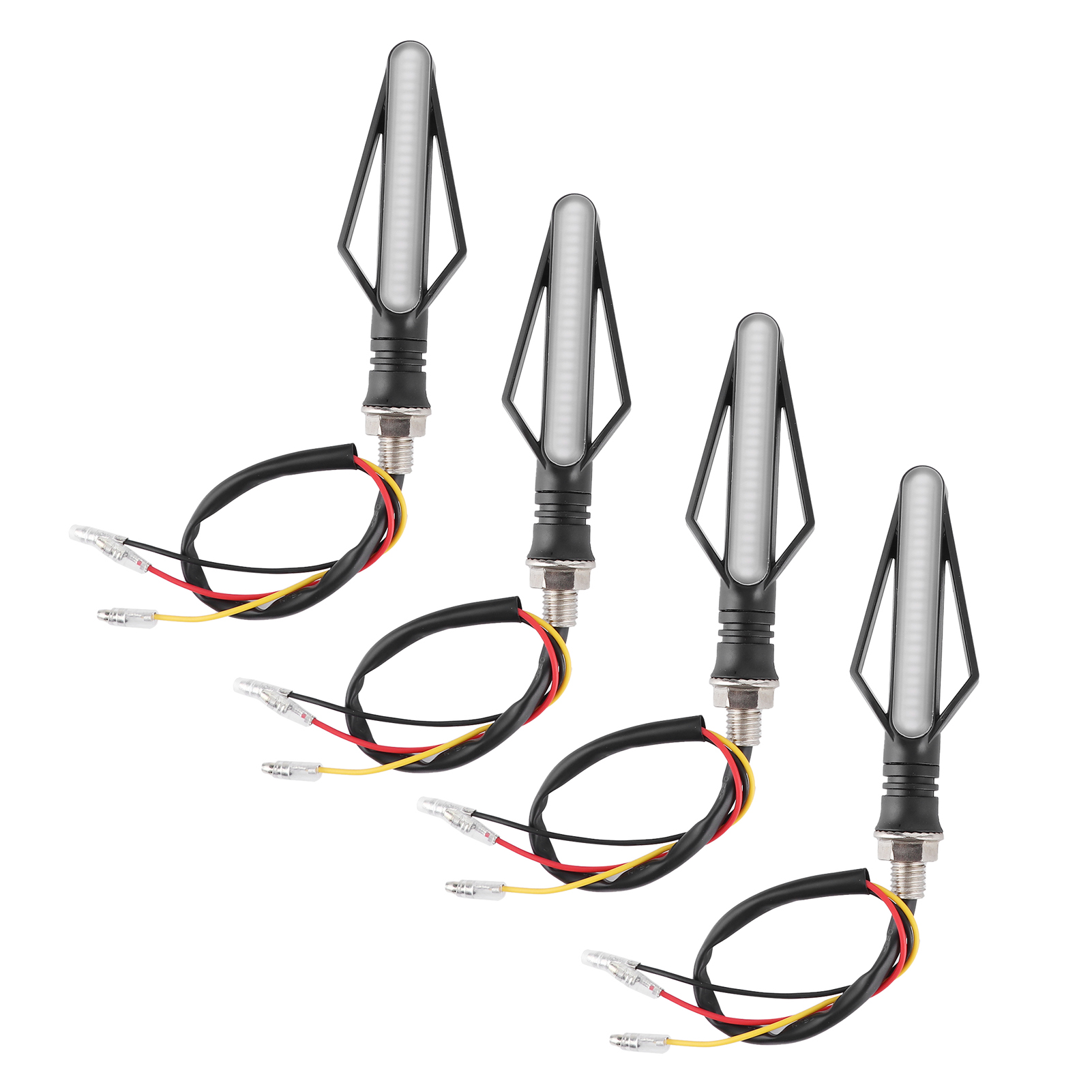 12v 24 Led Dynamische Motorradblinker, Rot Und Gelb, Pfeilform, Richtungsblinker Für Motorräder, 4er-set