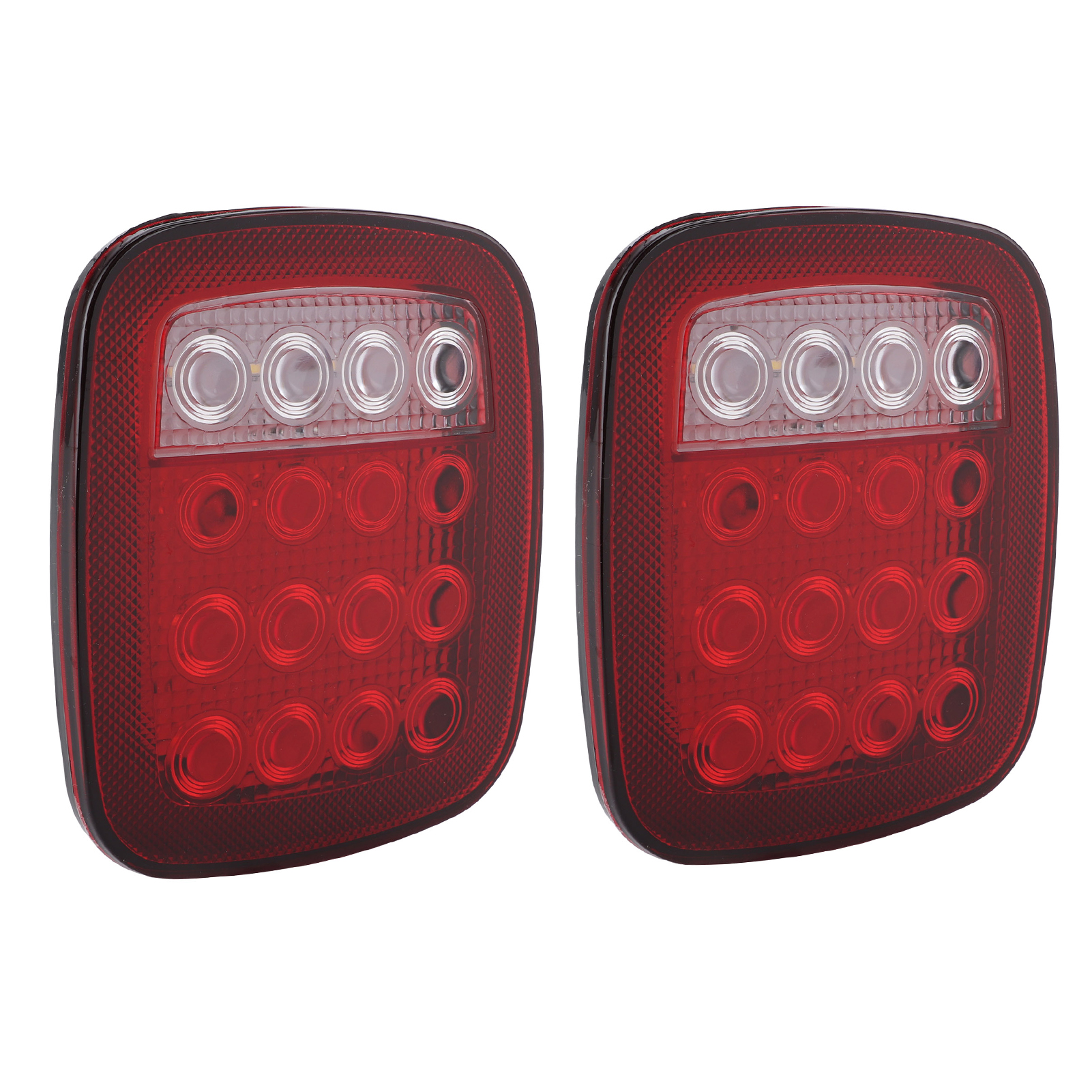16 Led Zweifarbige (rot/weiß) Rückfahrleuchte Quadratische Seitenmarkierungsleuchte Kompatibel Mit Jeep Wrangler Jk Cj Yj 1976-2006