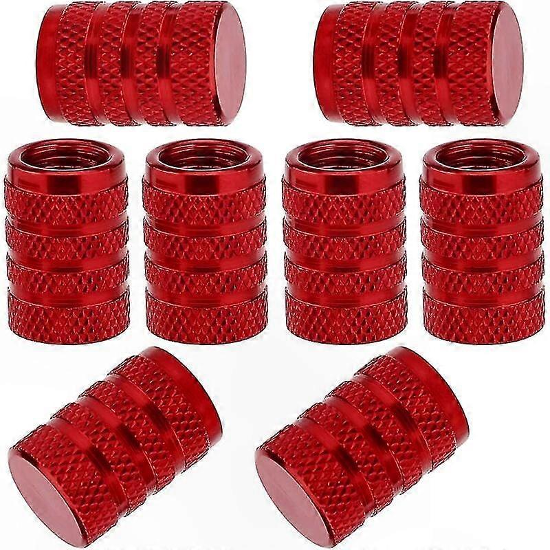 8 Ventilkappen Aus Aluminium Mit Gummidichtungen Für Autos, Lkw, Geländewagen, Motorräder Und Fahrräder – Rot, 8er-set