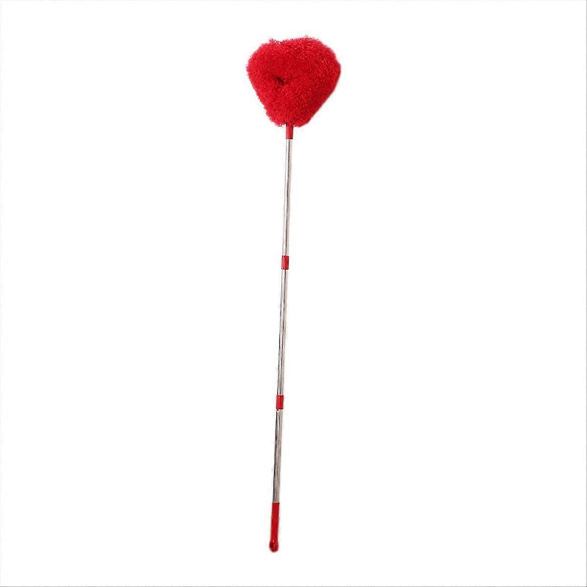 Roter Staubbesen Mit Langem Edelstahlstiel, Robuste Staubbürste Für Die Reinigung Im Innen- Und Außenbereich