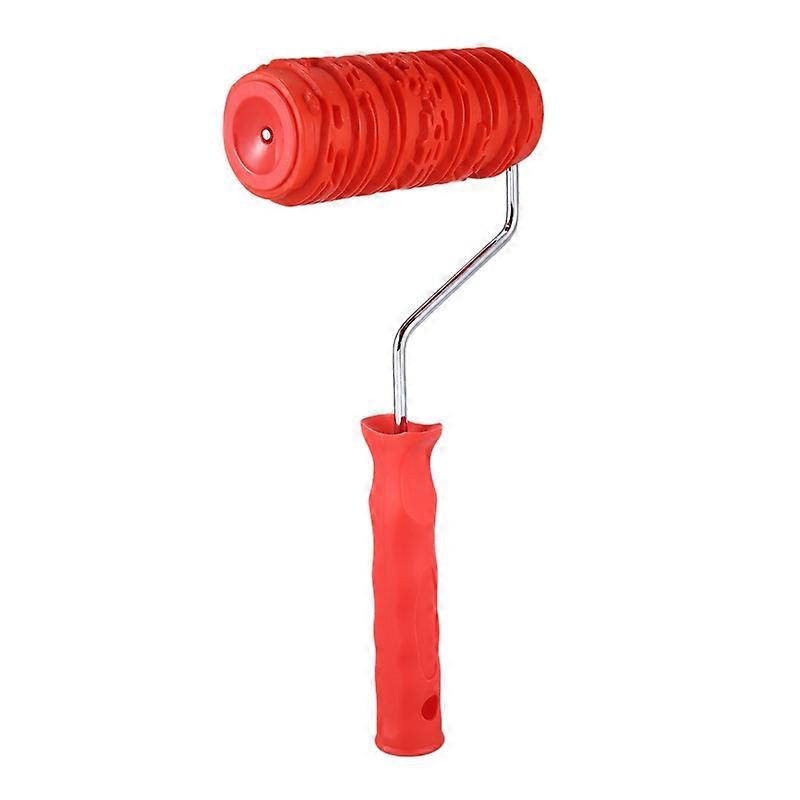 15 Cm Farbrolle Mit Griff, Gummibaumholz-optik Für Rote Wände, Dekoratives Wandwerkzeug