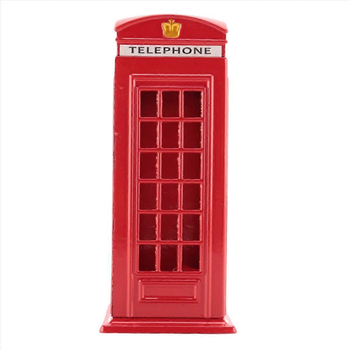 Rote Londoner Telefonzelle Aus Metall, Dekorative Münzbox 140x60x60 Mm, Silberne Box Im Englischen Retro-stil, Robuste Münzbox Für Sammler.