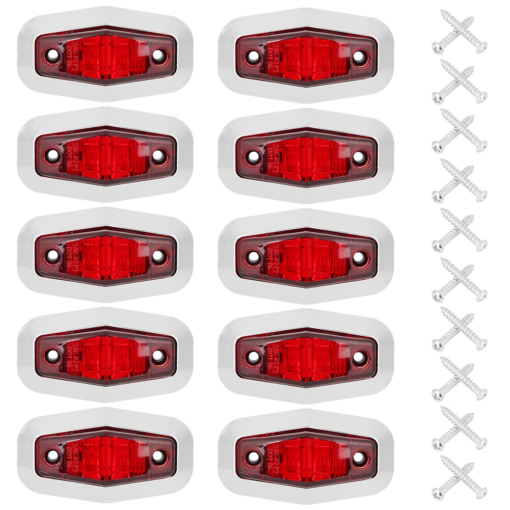 10 Rote Lkw-positionsleuchten Mit 2 Leds, Seitenblinker, Positionsleuchte