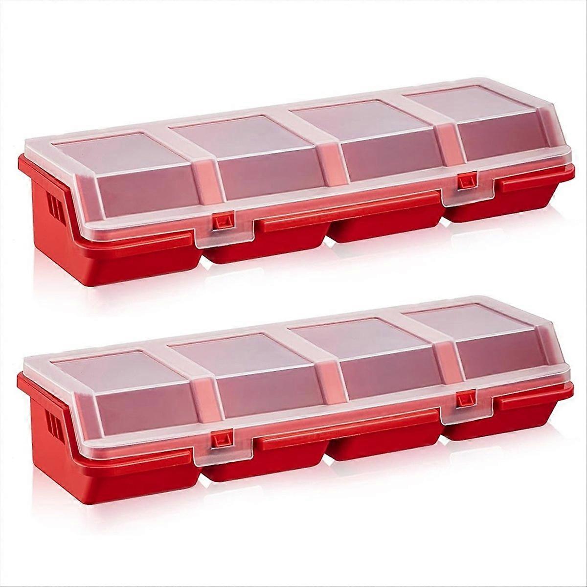 Aufbewahrungsbox Für Schrauben Und Kleinteile, Recyceltes Rotes Material, 400 G, Kompakte Aufbewahrungsbox Mit Fächern, Praktischer Organizer Für Heimwerker Und Werkstatt.