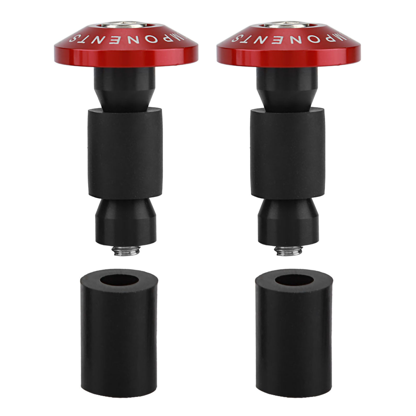 22 Mm 7/8 Zoll Motorrad-lenkerendgriffe, Rote Schutzkappen Für Offroad-atv-rennen.