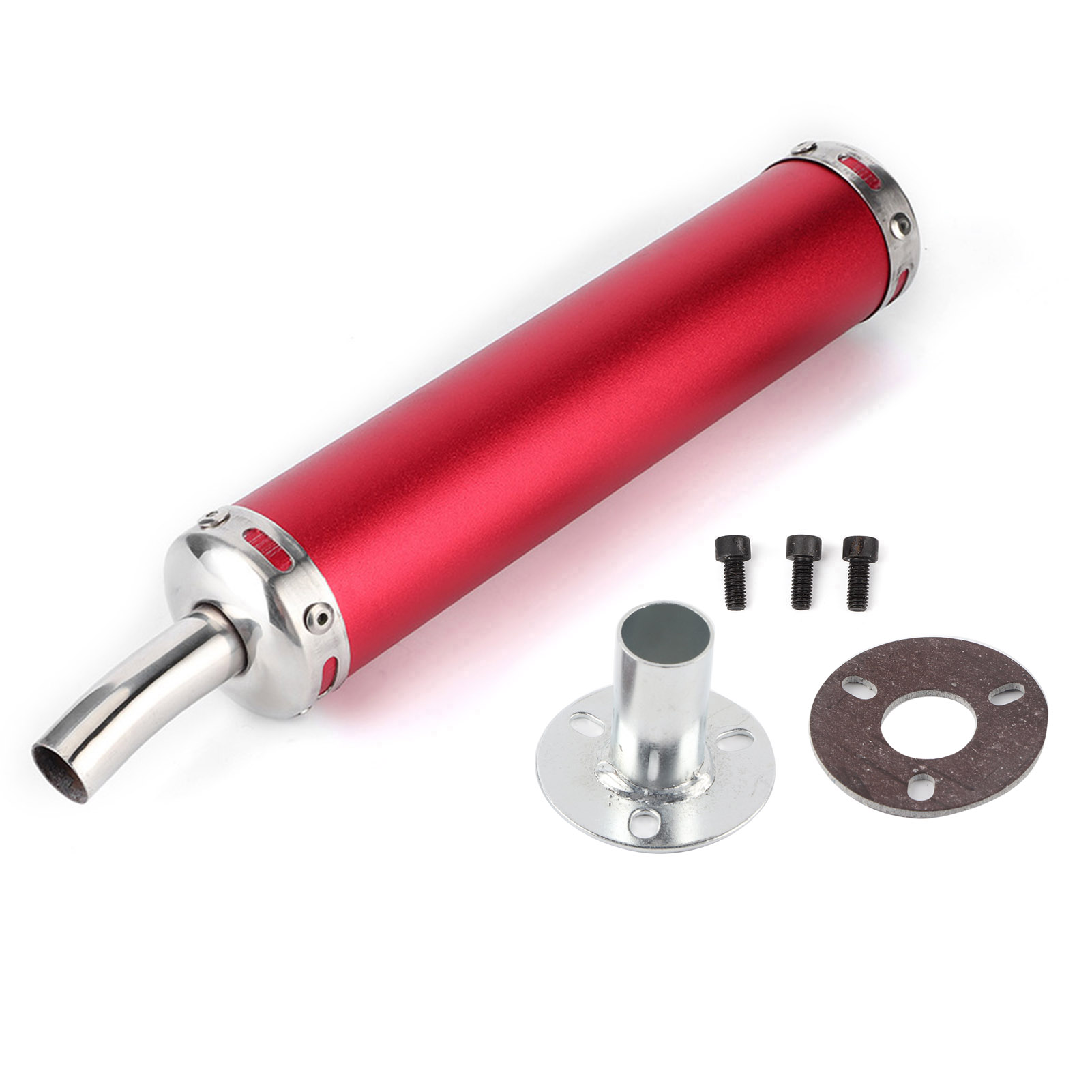 20 Mm / 0,8 Zoll Edelstahl-auspuffschalldämpfer, Modifiziertes Teil Für 2-takt-motorräder, Rot