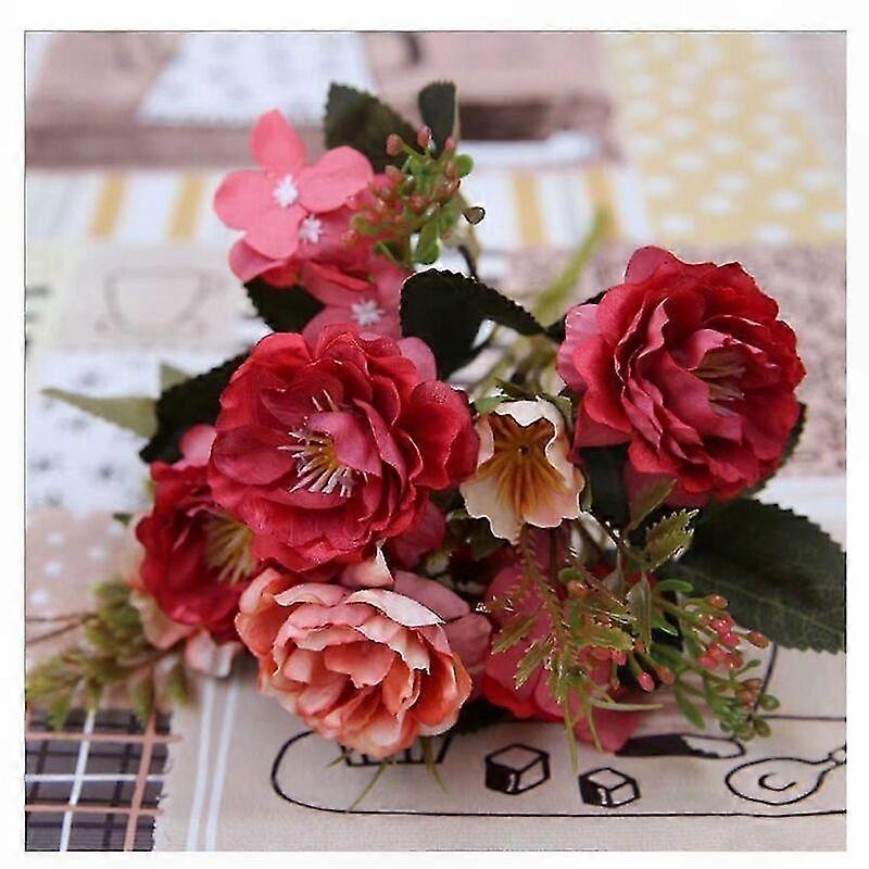 Strauß Künstlicher Roter Rosen, Europäischer Stil, Dekorative Blumen Für Zuhause, Künstliches Blumenarrangement