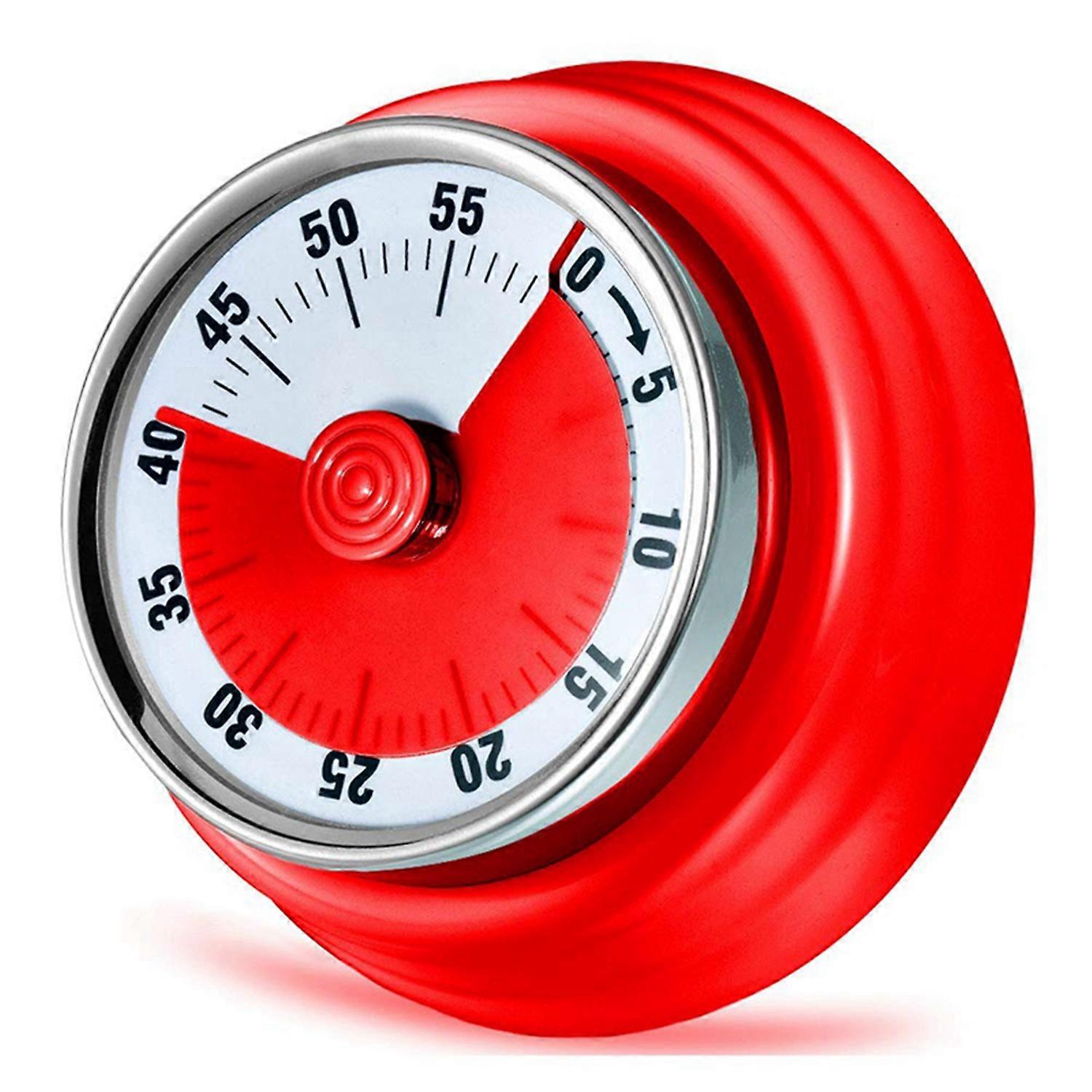 60-minuten-timer, Roter Mechanischer Timer, Magnetischer Countdown Mit Akustischem Alarm, Magnetischer Küchentimer, Magnetischer Erinnerungstimer, Klassischer 60-minuten-timer Mit Zifferblatt.