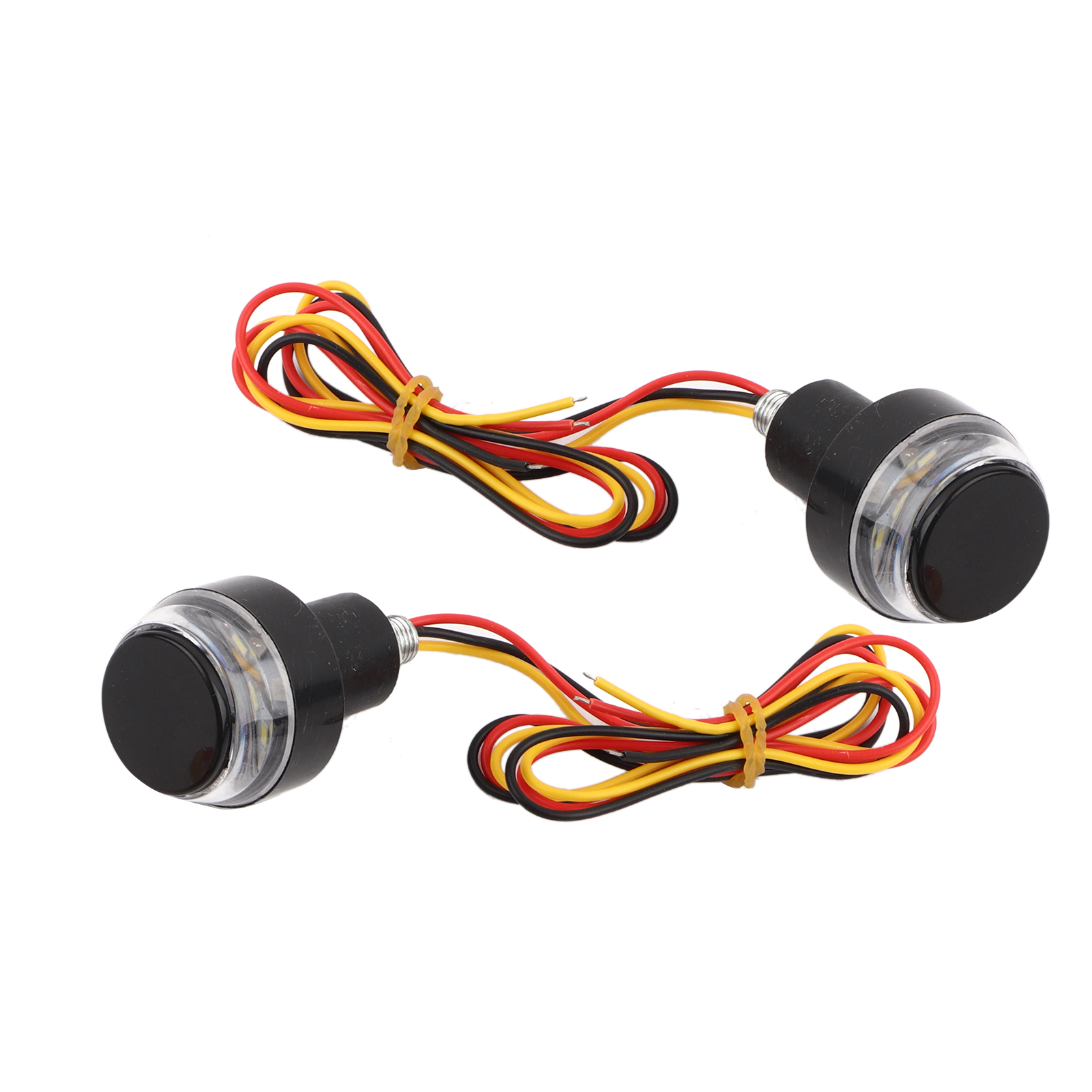 2 Rote Led-motorradlenkerleuchten, Griffenden Mit Integrierten Blinkern, Universelle Lenkerendbeleuchtung