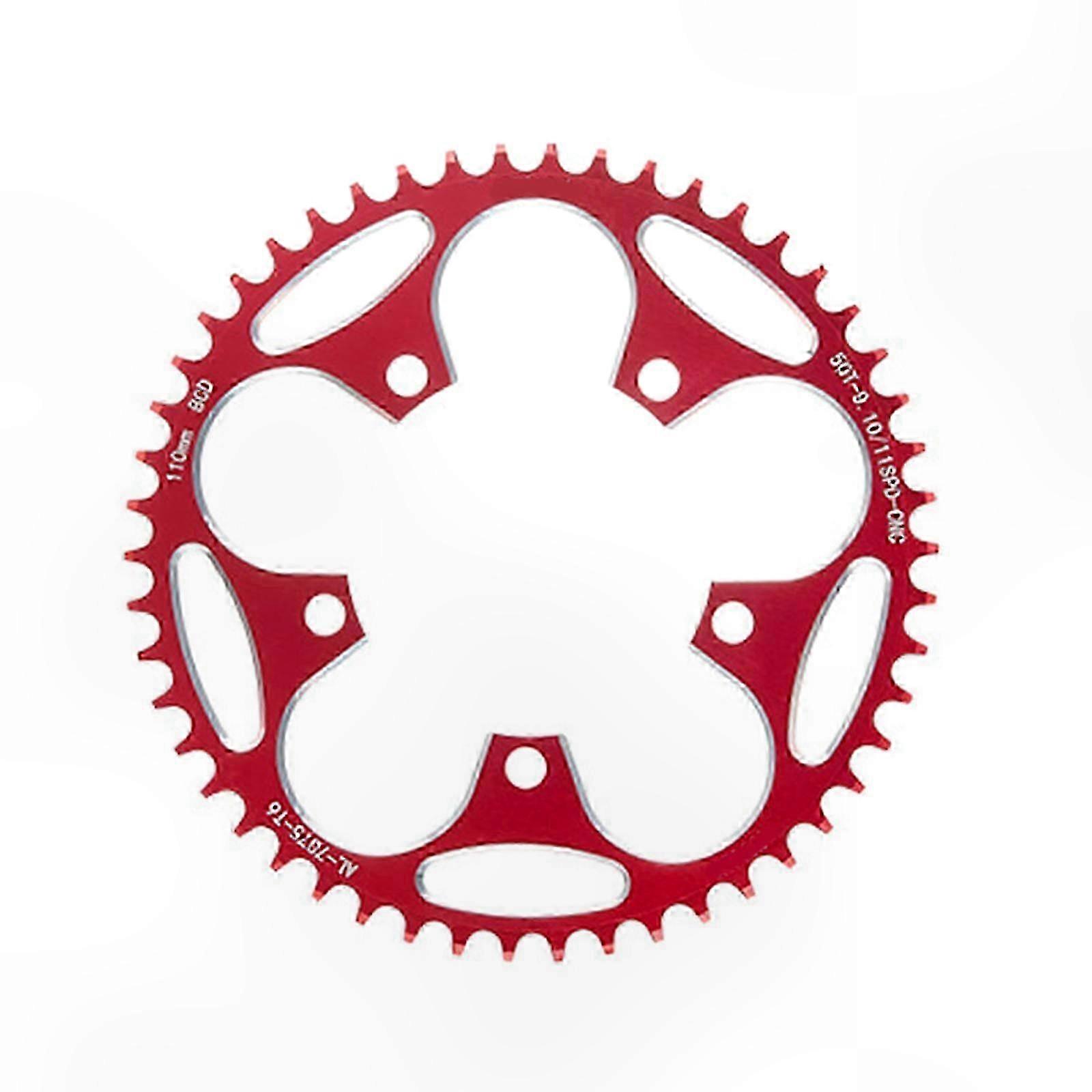 Einteiliges Fahrradkettenblatt, 110 Mm Lochkreis, 5 Arme, Narrow-wide-profil, Rote Tönung