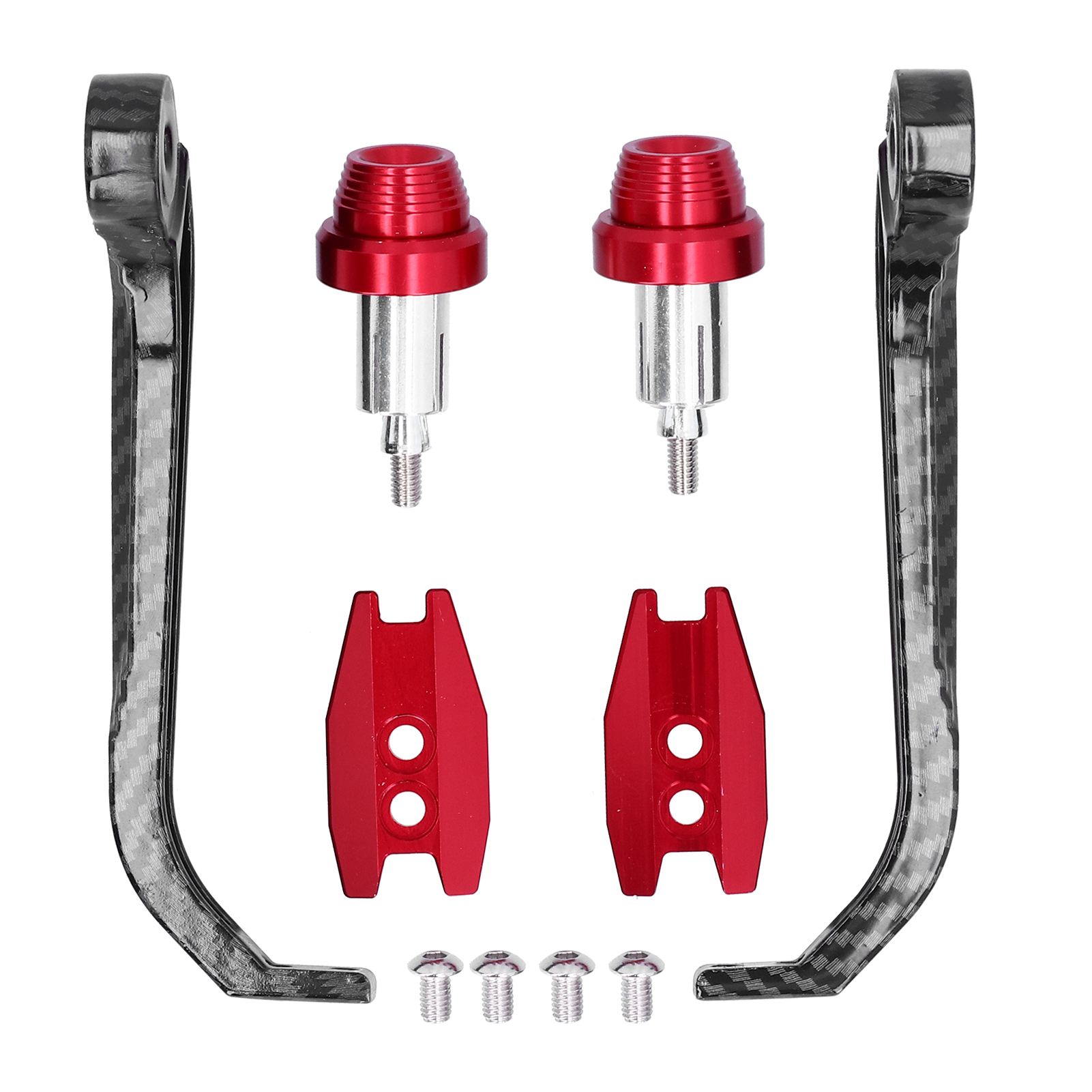 Motorradlenker Aus Kohlefaser, Aluminiumlegierung-optik, 22 Mm / 0,87 Zoll, Universeller Schutz, Rot