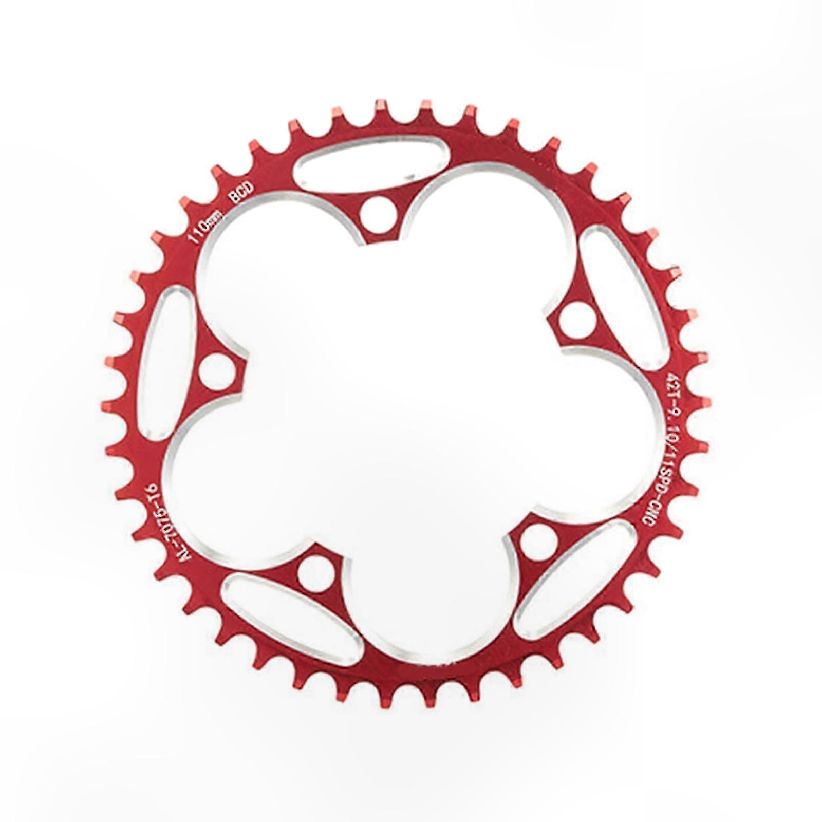 Flaches Kettenblatt Für Mountainbikes, 110 Mm Lochkreis, 5 Löcher, Narrow-wide-profil, Rot, Kompatibel Mit 1x-antrieb, Mountainbike, Direct Mount, Robust Und Leicht