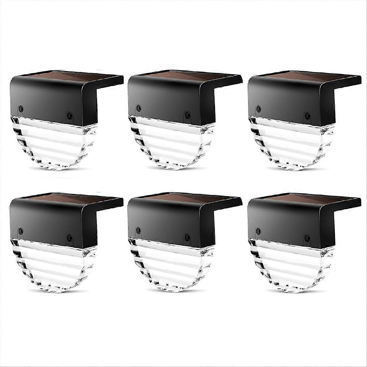 6-teiliges Solar-wandleuchten-set Für Den Außenbereich, Terrassen- Und Gartenbeleuchtung, Kabellos, Ip65 Wasserdicht, Dekorativ Für Balkon, Zaun, Einfahrt, Mit Bewegungsmelder, Schwarz.