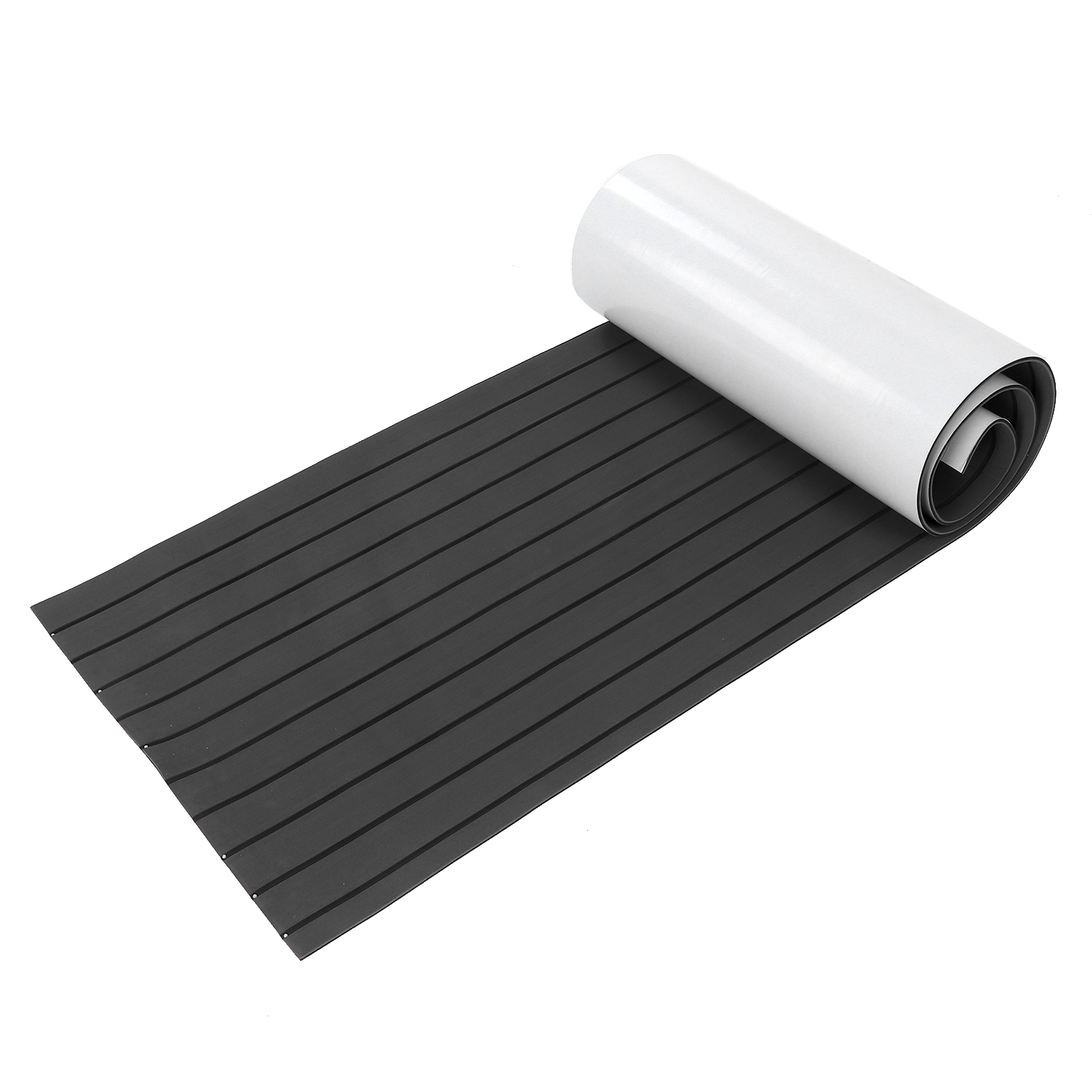 Rutschfester Eva-schaumstoff-schiffsbodenbelag Für Boote, Yachten Und Wohnmobile, Selbstklebende Matte 240 X 60 Cm, Dunkelgrau/schwarz