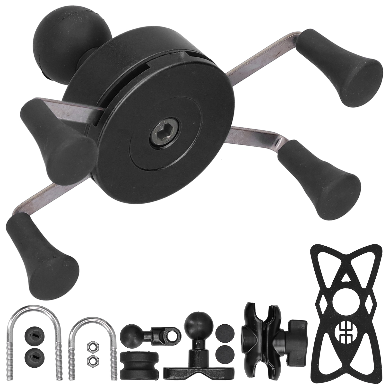 Xgrip Universal-lenkerhalterung, Handyhalterung Mit 13 Zubehörteilen, Kompatibel Mit Ios 7/8/se/x/xs Xr, Schwarz