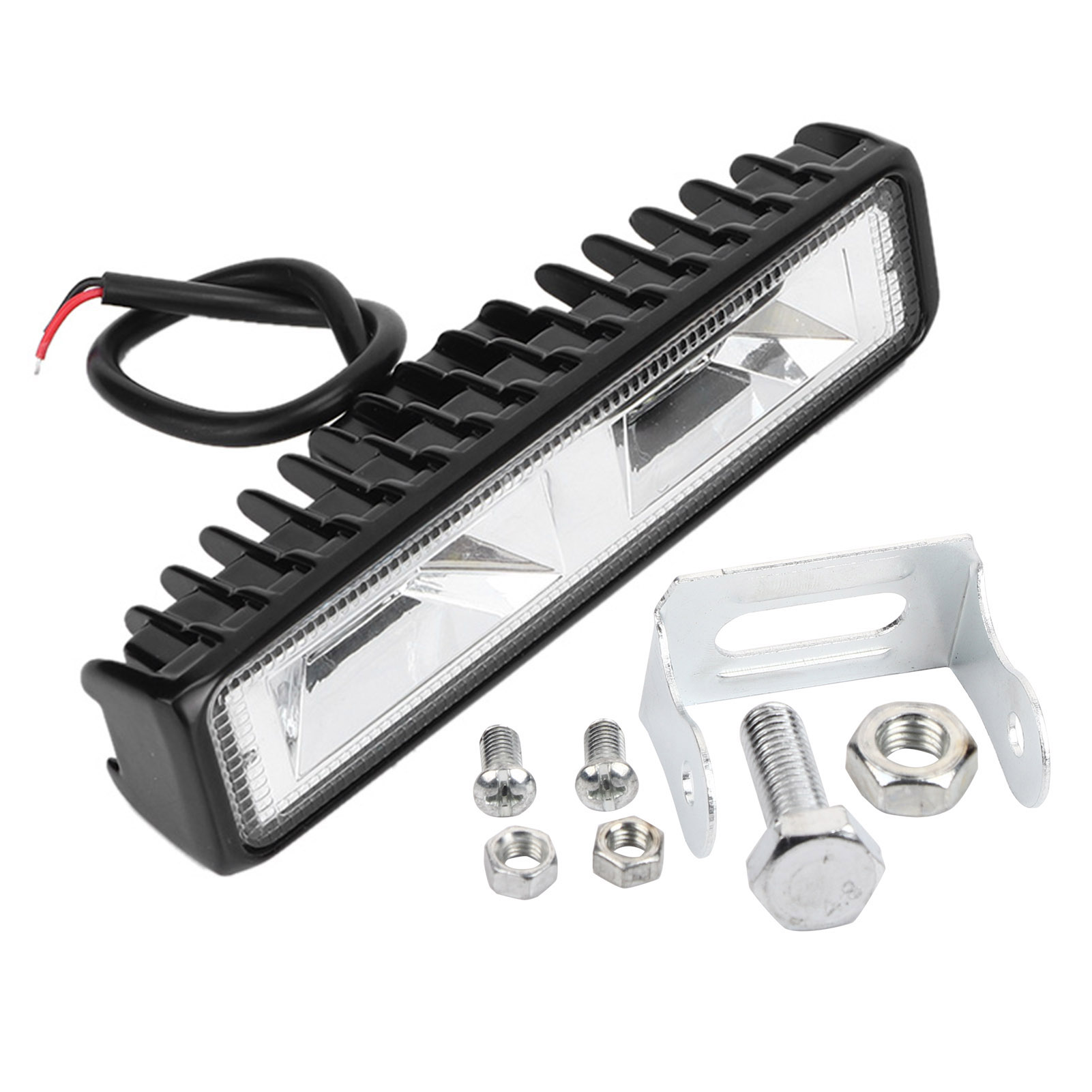 16-led-lichtleiste (15 Cm), 12–24 V Zusatzarbeitsscheinwerfer Für Autos, Schwarz