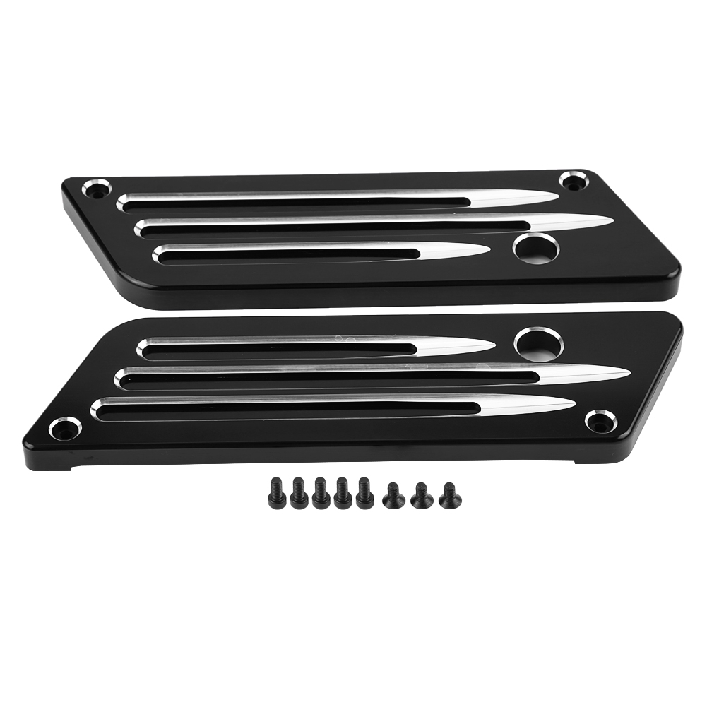 1 Paar Cnc-gefräste Aluminium-verschlussabdeckungen Für Motorradsatteltaschen, Schwarz, Passend Für Touring-modelle 1993-2013
