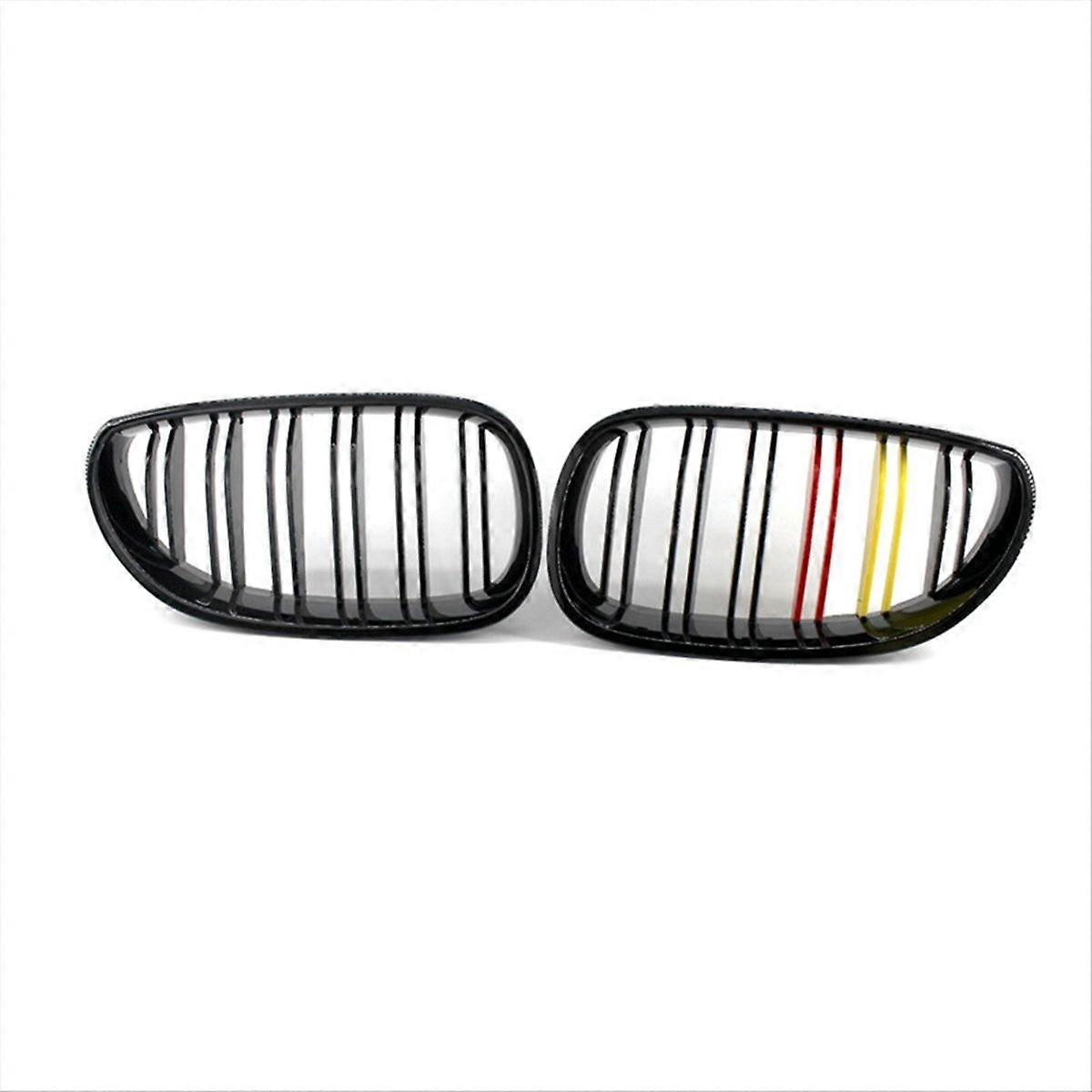 Frontgrill Für Bmw 5er E60 E61, 520i 523i 530i 535i 550i, Schwarzer Kühlergrill, Doppelluftansaugkit
