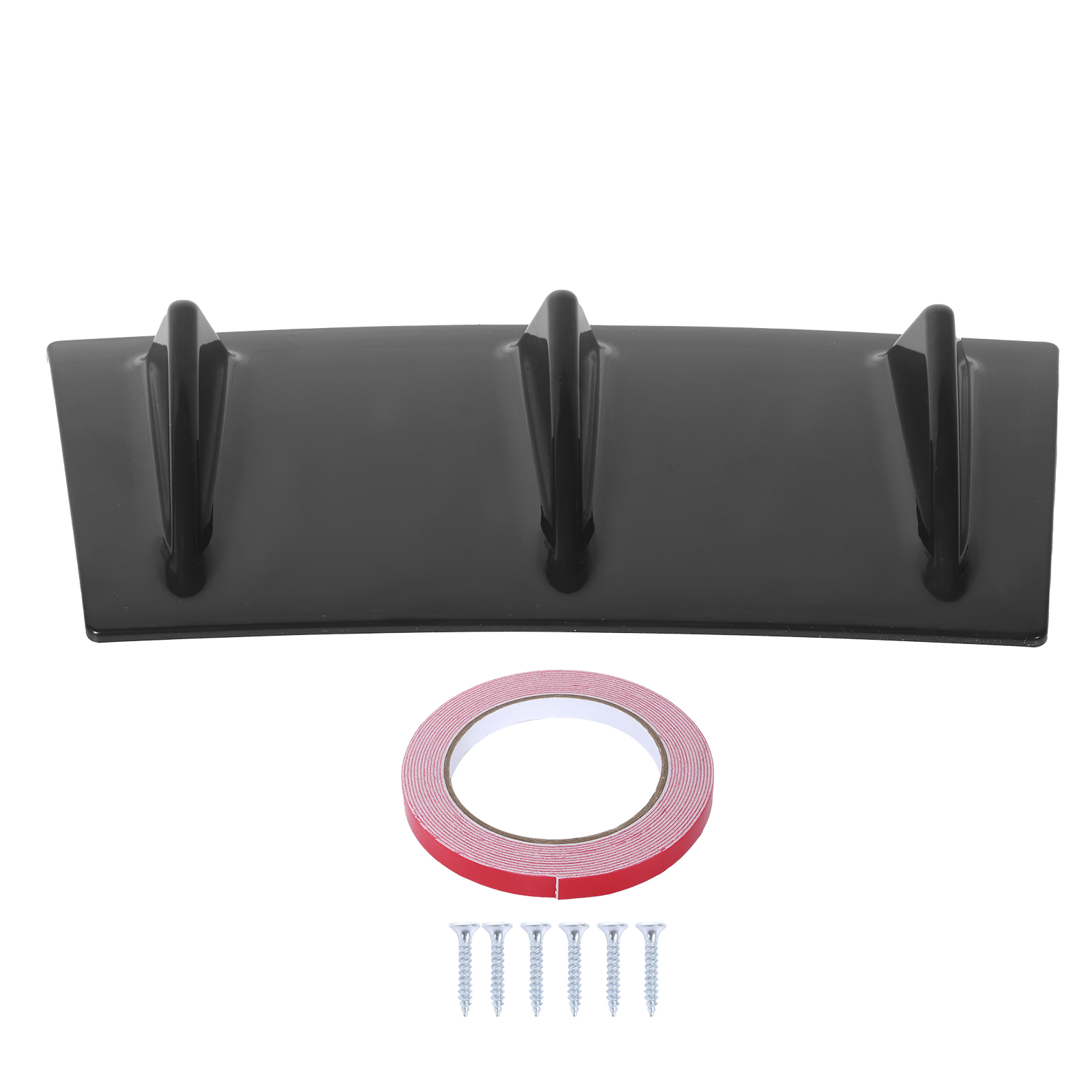 Heckstoßstangen-diffusorlippe, Universell, Rutschfest, Glänzend Schwarz, 3 Lamellen, Für Fahrzeugmodifikation