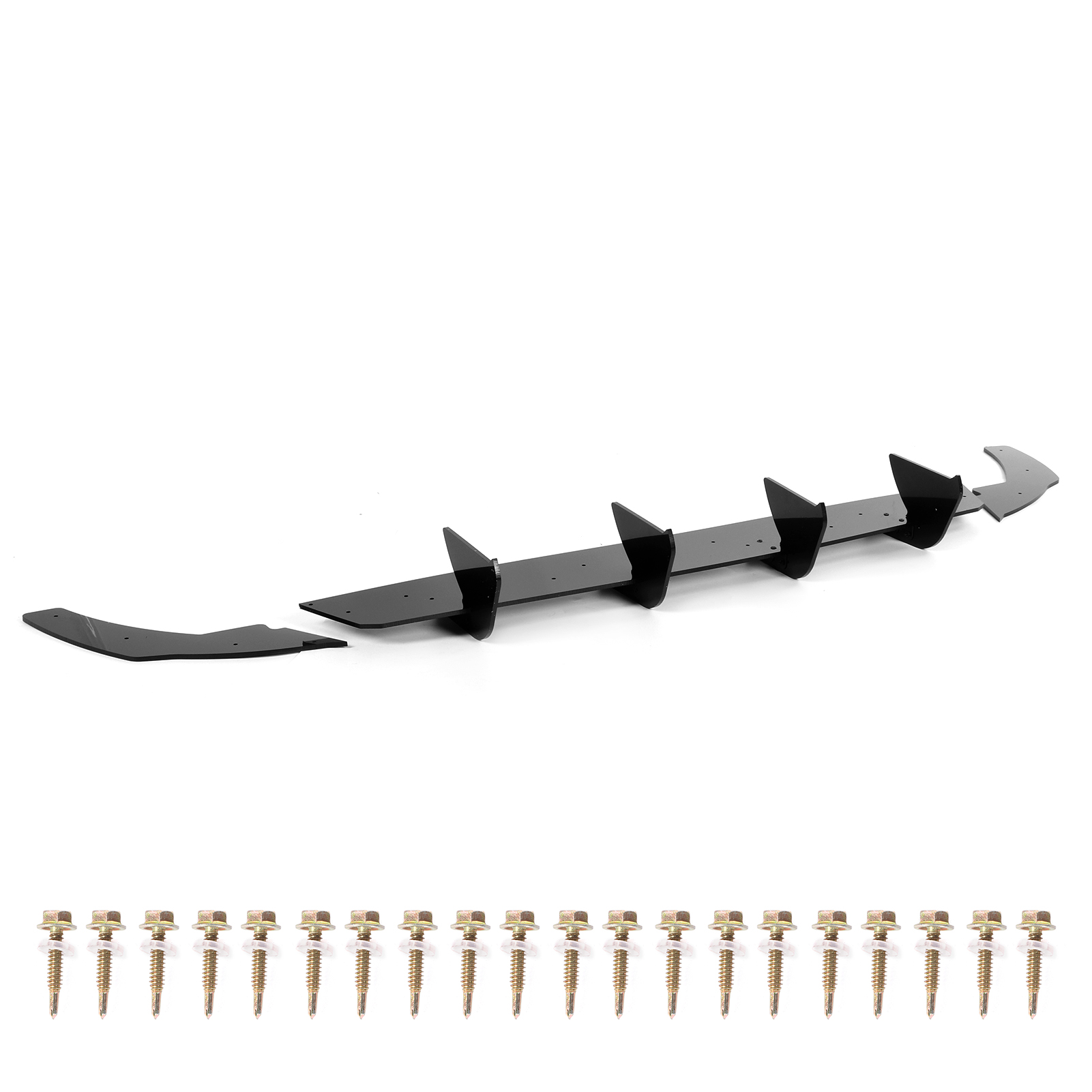 Heckdiffusor Im Maxton-stil In Hochglanzschwarz Mit Seitlichen Verlängerungen Und Splittern, Kompatibel Mit Der Heckstoßstange Des Mk8 Standard Ab Baujahr 2021