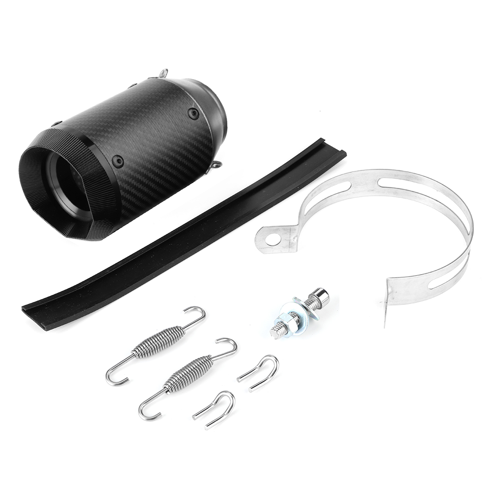 51-mm-polygon-motorradschalldämpfer Aus Kohlefaser, Schwarz, Universal-endrohr, Kompatibel Mit Kawasaki Z900, Z1000, Ninja 250 Und 400