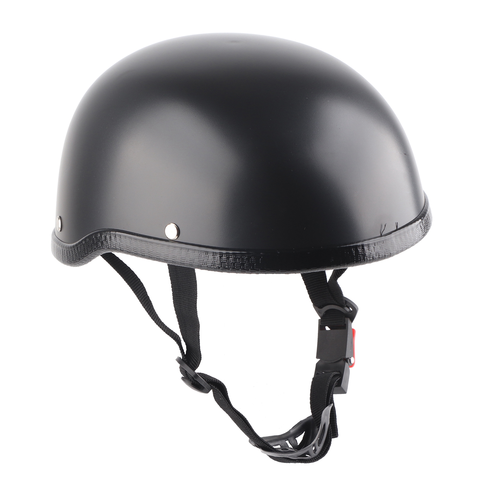 Retro-motorradhelm Für Herren, Halbgesichtshelm In Mattschwarz, Elegantes Design