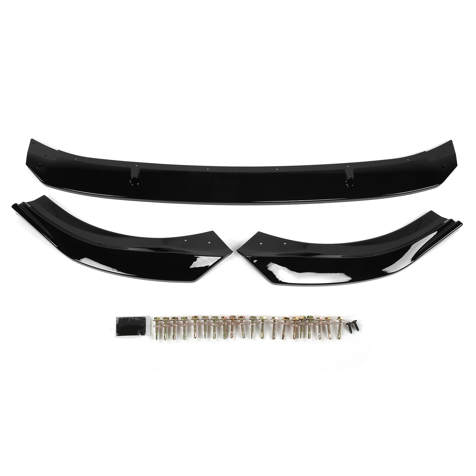 K·seek Design 3-teiliger Frontstoßstangen-lippenspoiler Für Mk8 Standard Ab 2021, Glänzend Schwarz