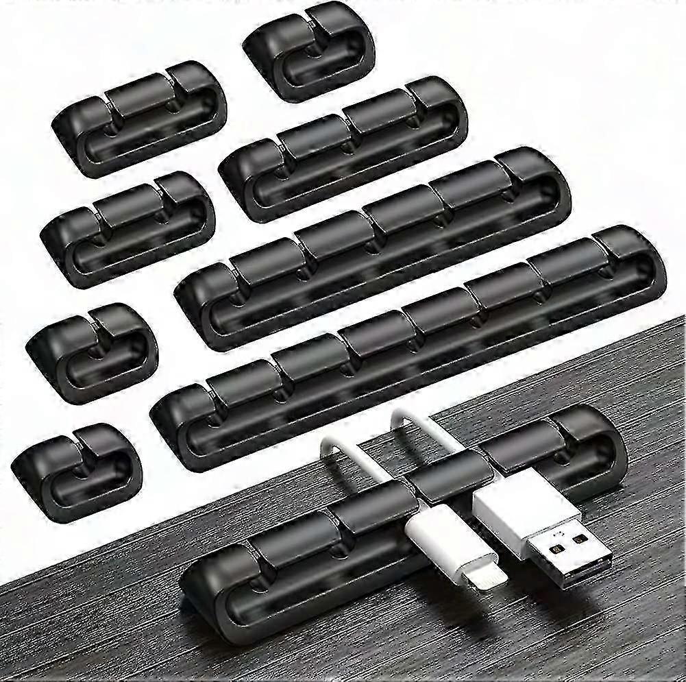 8-teiliges Kabelbinder-set, Schwarze Selbstklebende Kabelclips, Selbstklebende Kabelhalter Für Büro Und Zuhause, Kabelorganisator