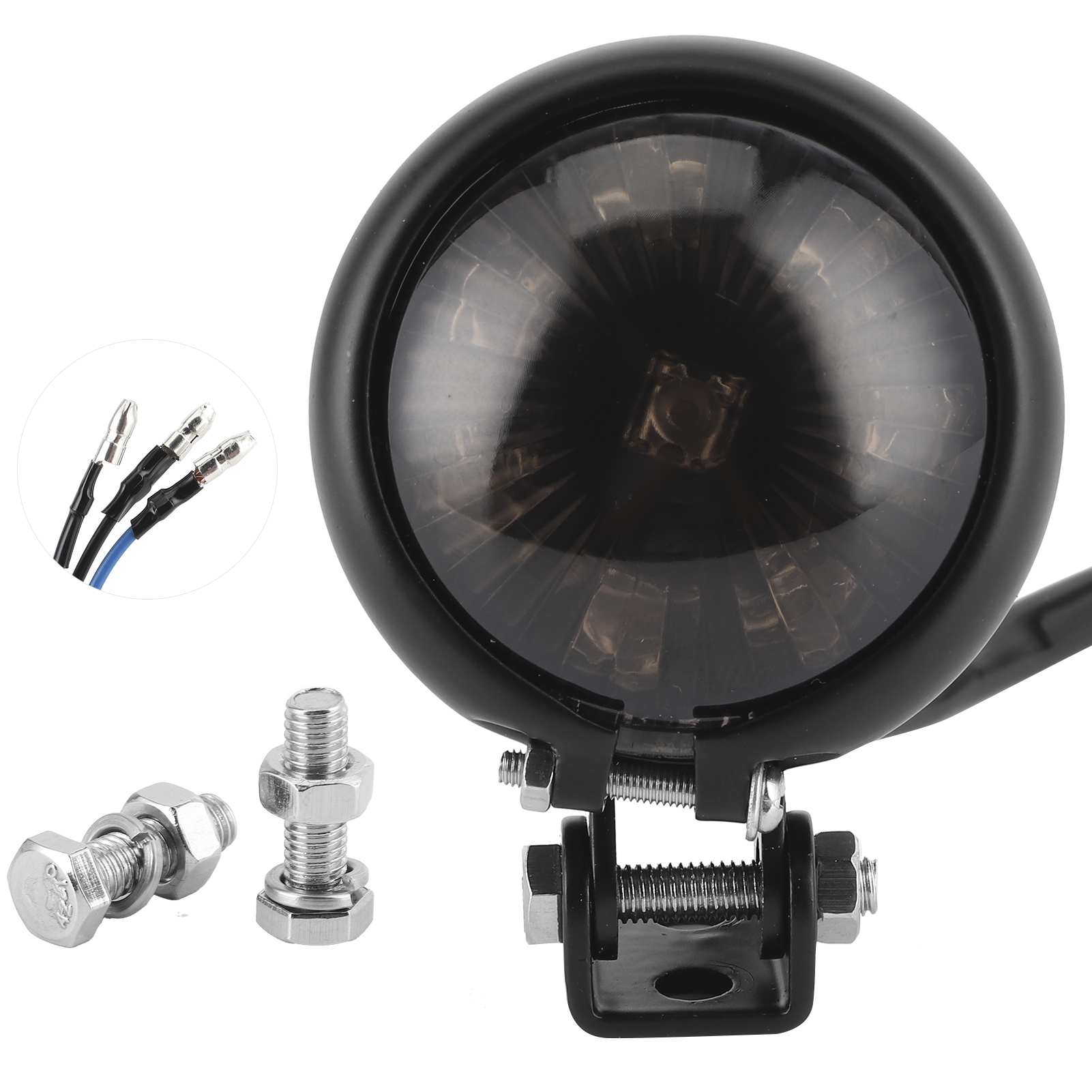 Universelle Led-rückleuchten Für 12-v-motorräder, Mit Halterung – Schwarzes Bremslicht, Getönte Linse, Led-birne