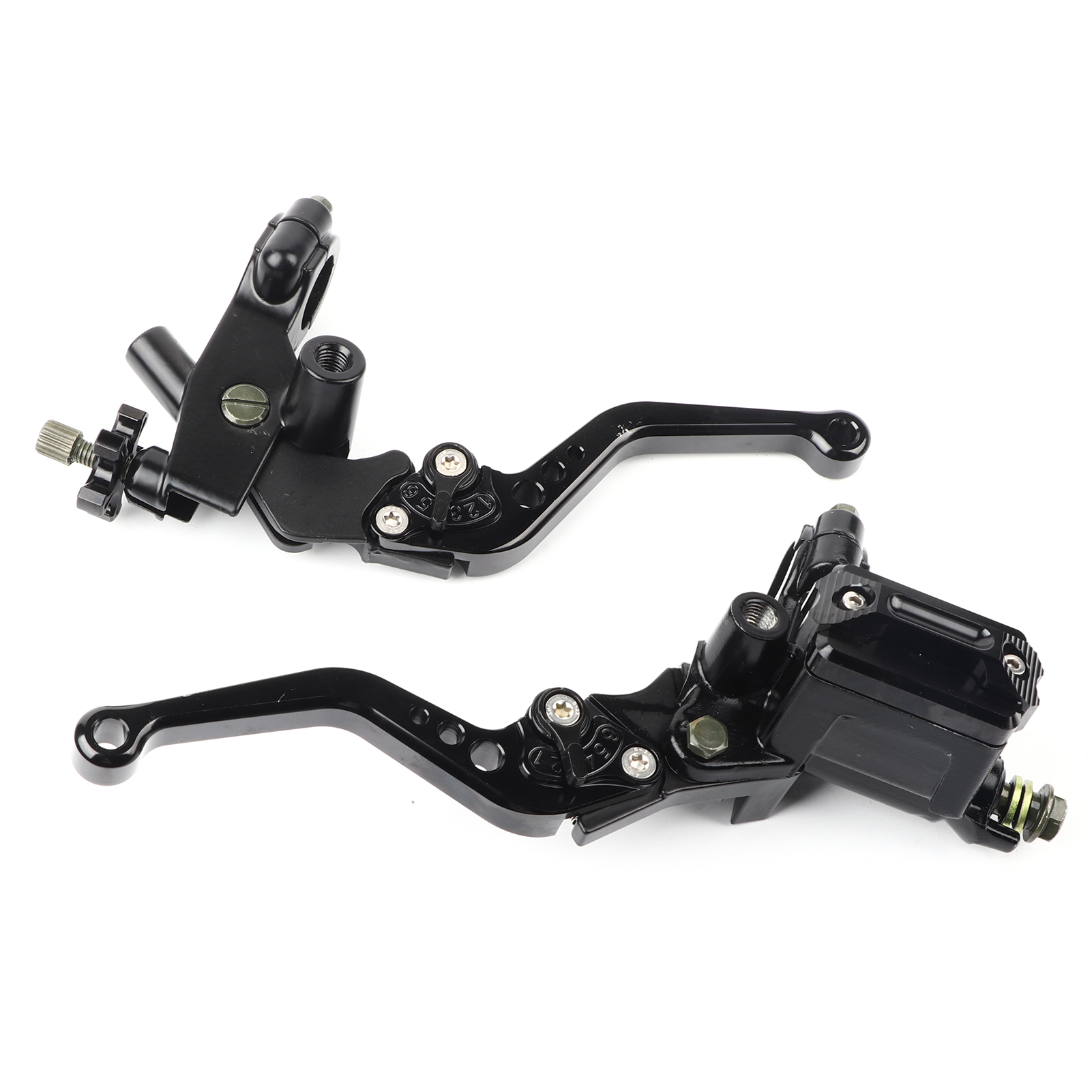 Universell Verstellbarer 7/8-zoll-hydraulikkupplungs- Und Bremshebel, Schwarzer Griffsatz Für Motorräder
