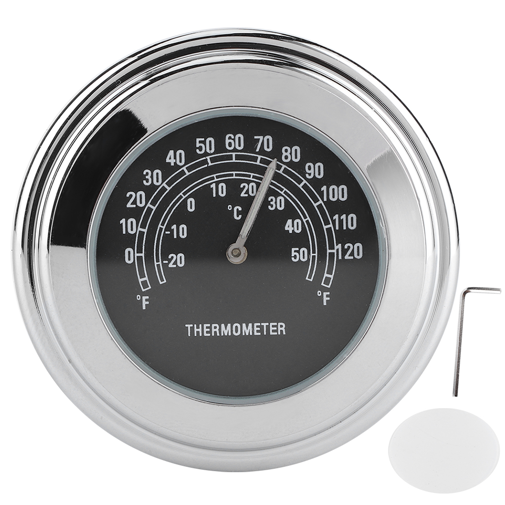 Motorrad-lenkeranzeige ≤20°c Bis 50°c, Schwarzes Wasserdichtes Thermometer 1 Zoll 7/8 Zoll Für Wettermessungen.