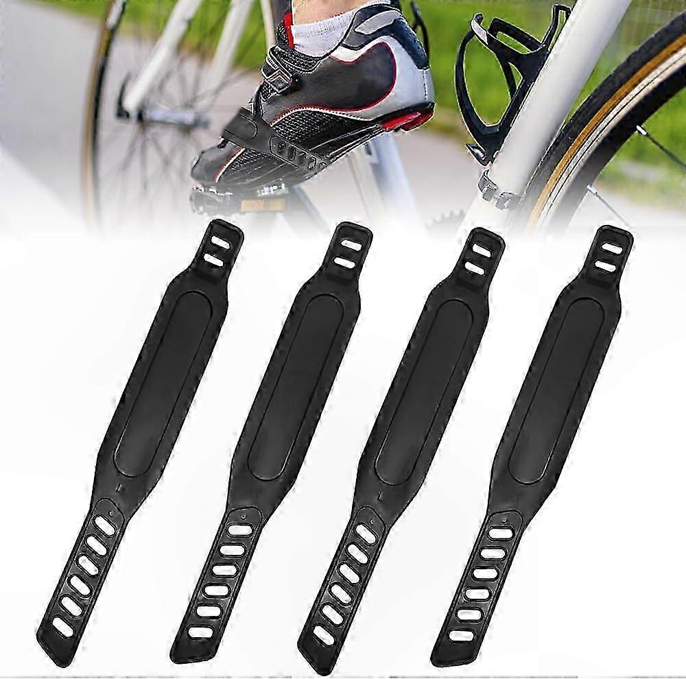 Verstellbare Pedalriemen Für Heimtrainer, Universelle Gummibefestigung, Schwarz, Kompatibel Mit Den Meisten Fahrrädern