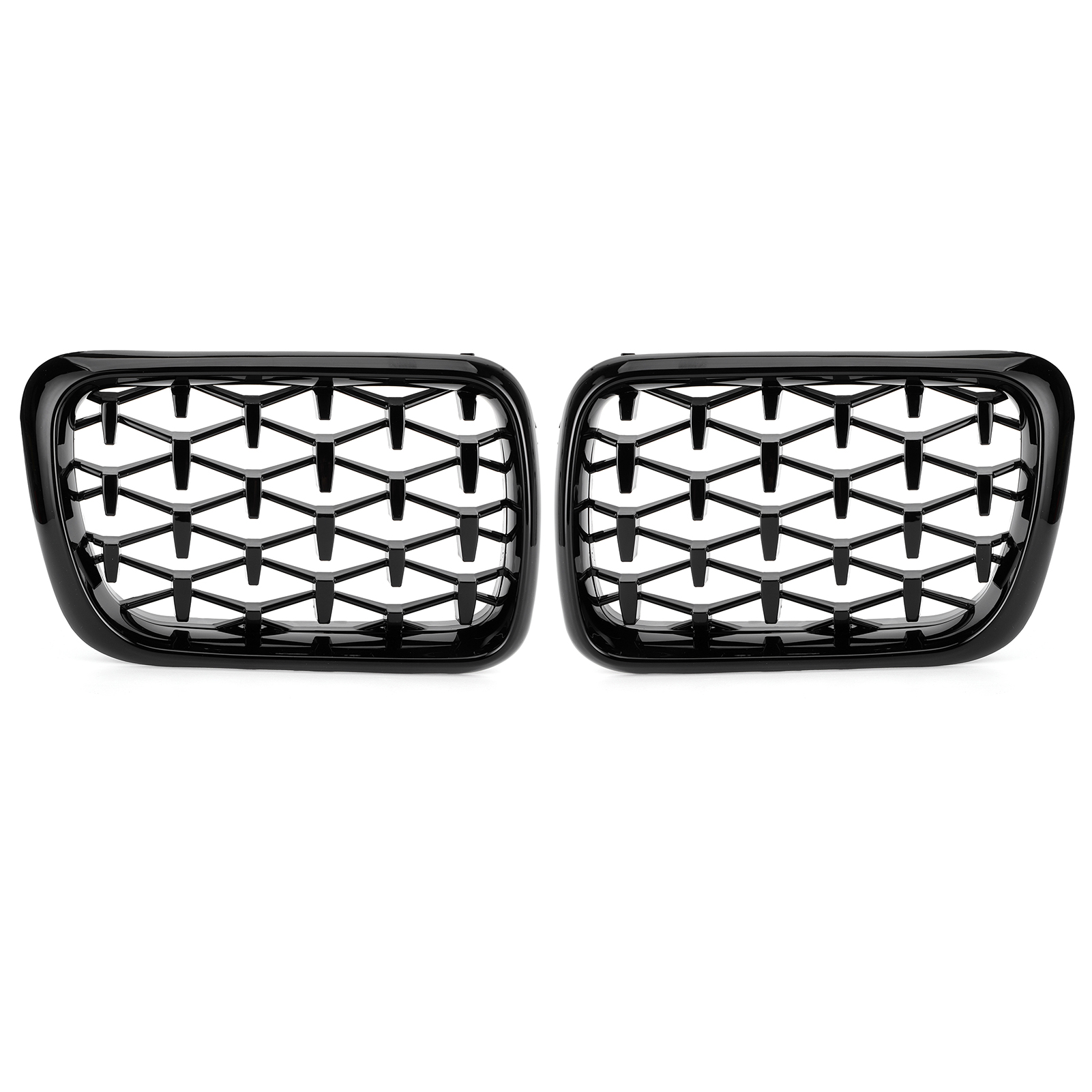 Paar Frontstoßstangengitter, Nierenförmige Motorhaubengitter, 51138195151, Kompatibel Mit Bmw 3er E36 M3 1997-1999, Glänzend Schwarz.