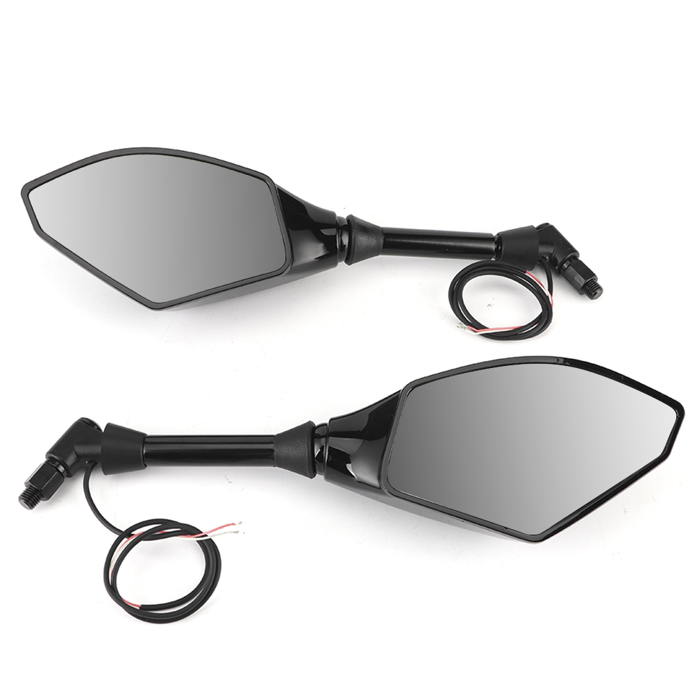 2 Stück Led-seitenspiegel Mit Blinkern Für Motorräder, 10-mm-gewinde, Kompatibel Mit Honda, Schwarz